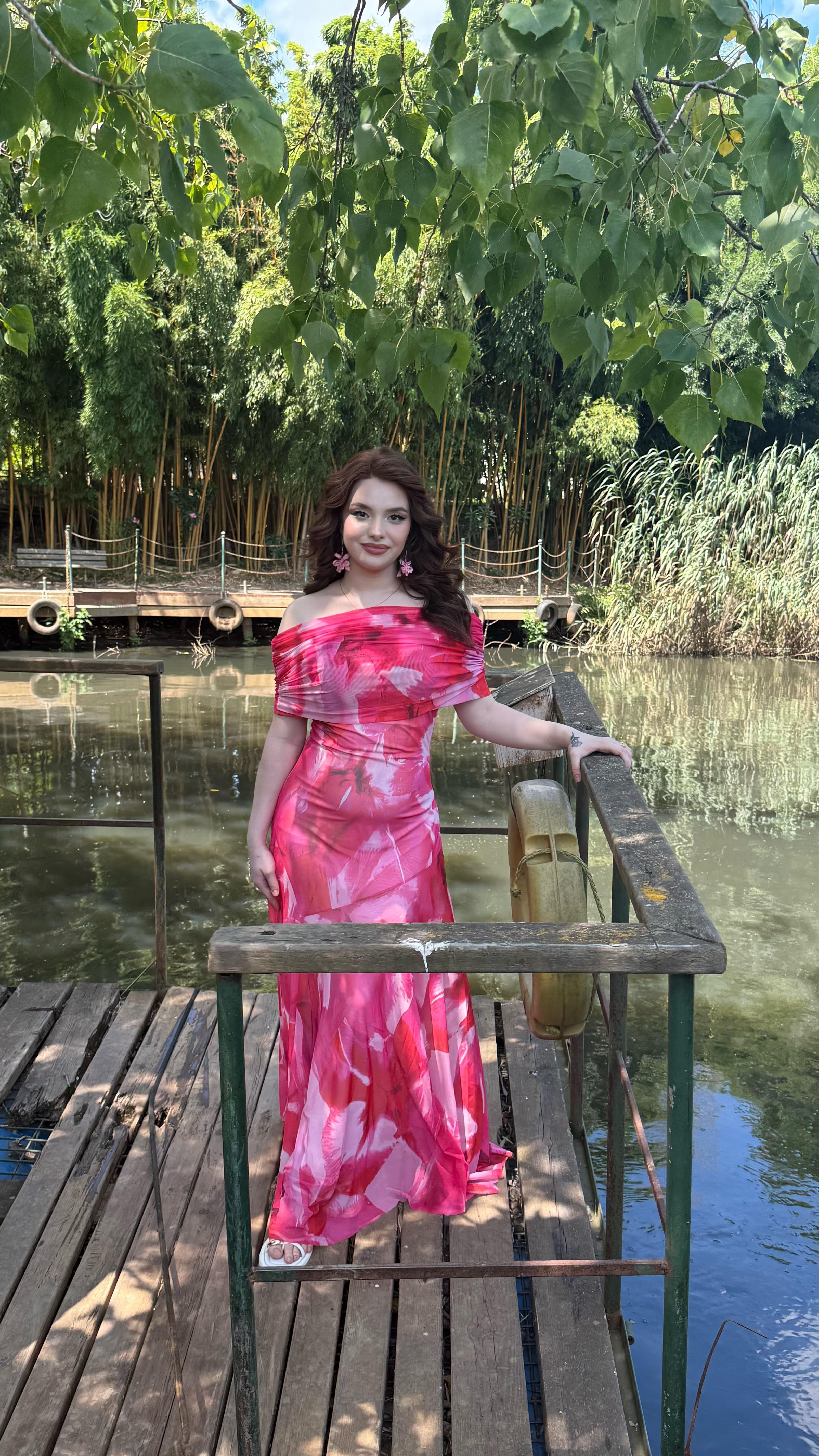 Lina Madonna Tüllü Elbise Pembe