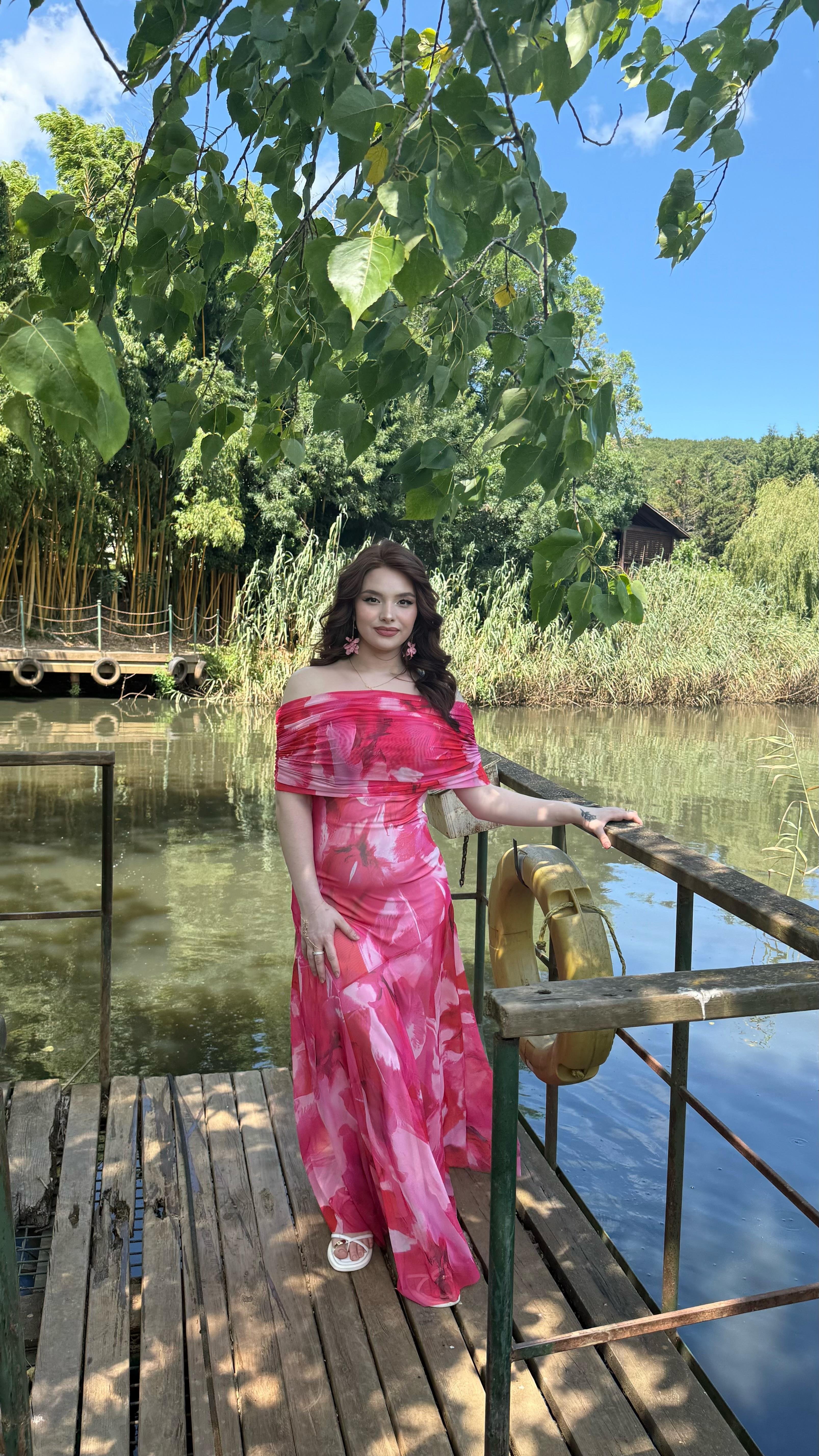 Lina Madonna Tüllü Elbise Pembe