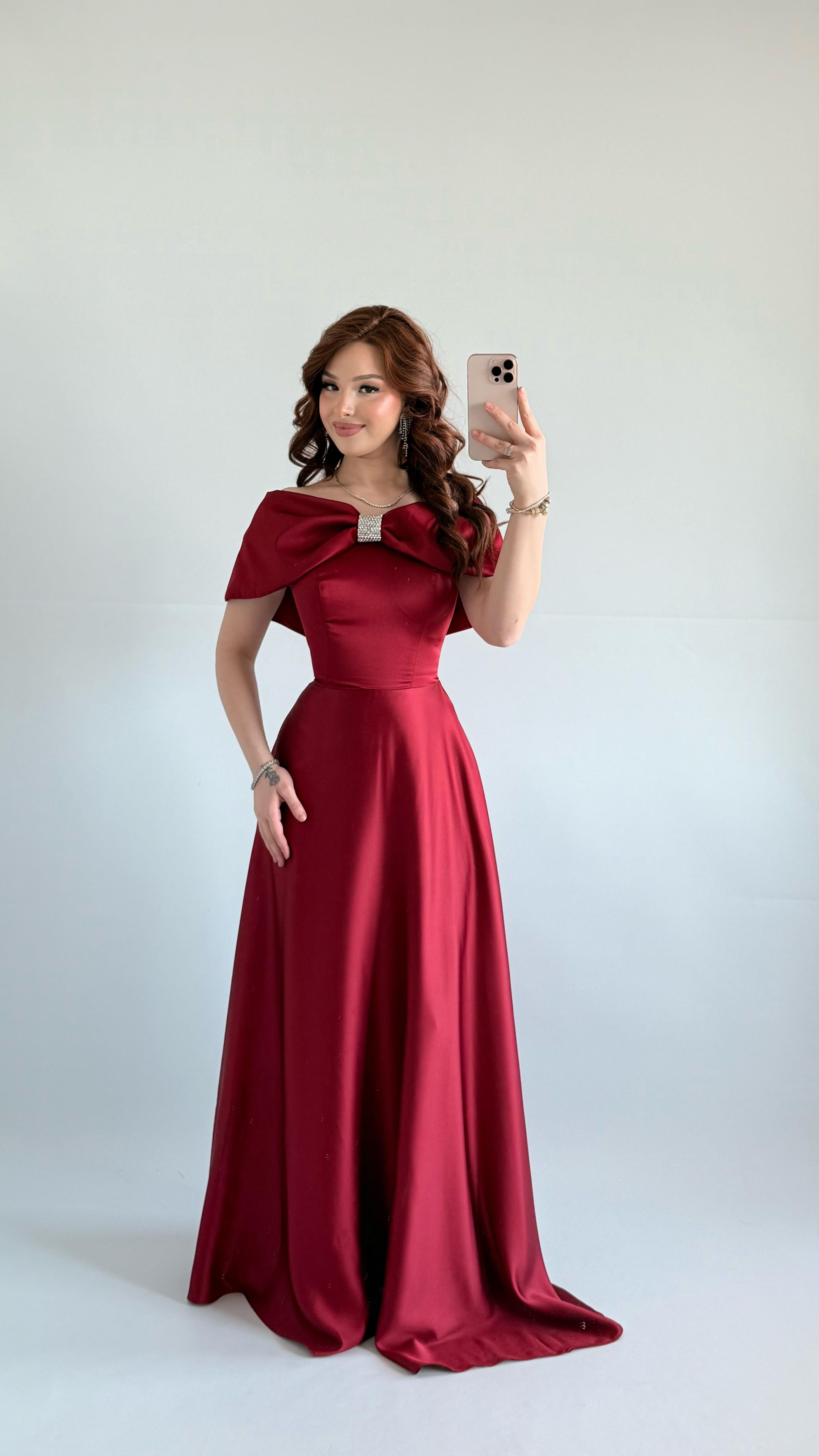 Lovely Fiyonk Abiye Bordo