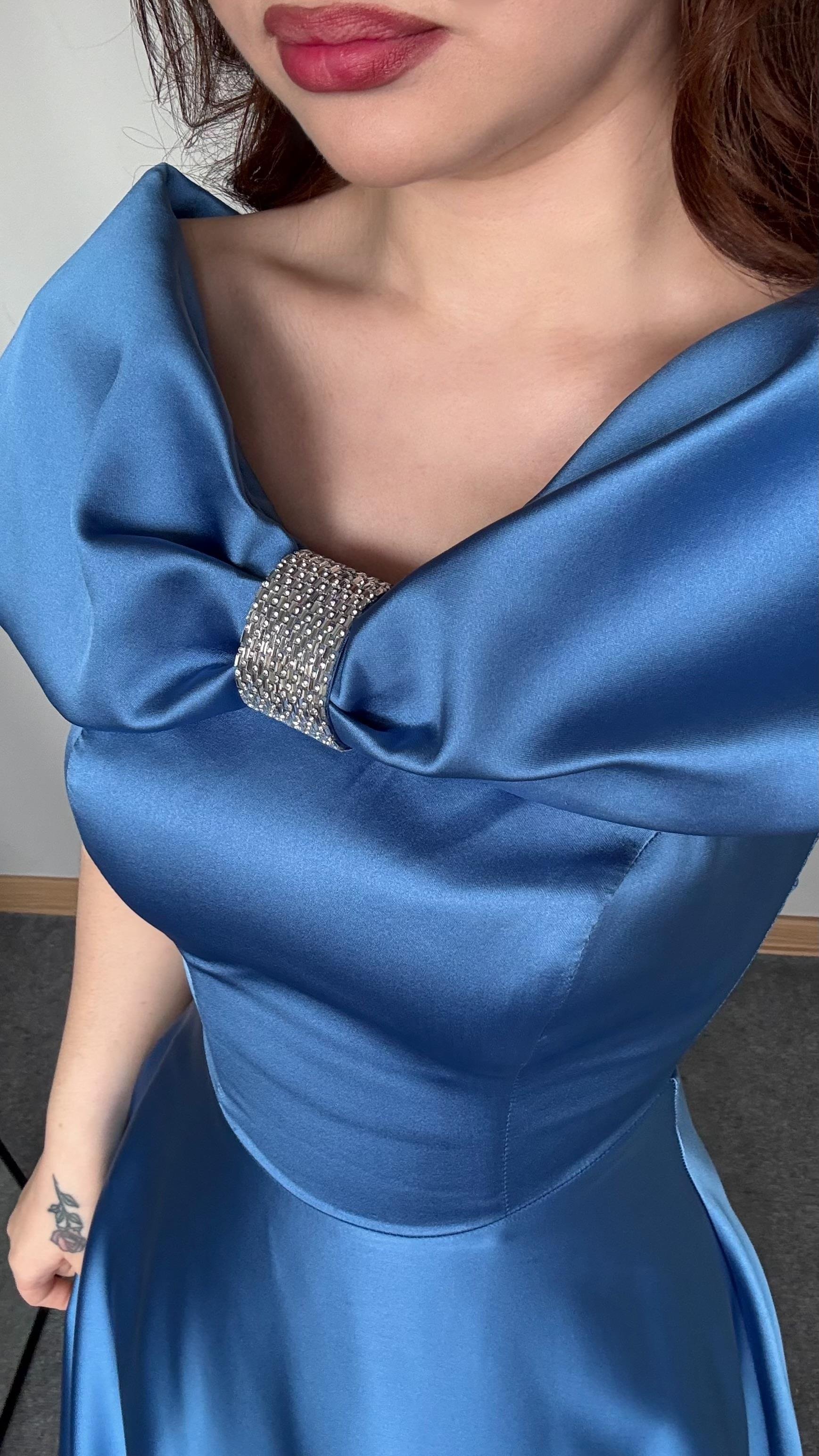 Lovely Fiyonk Abiye İndigo