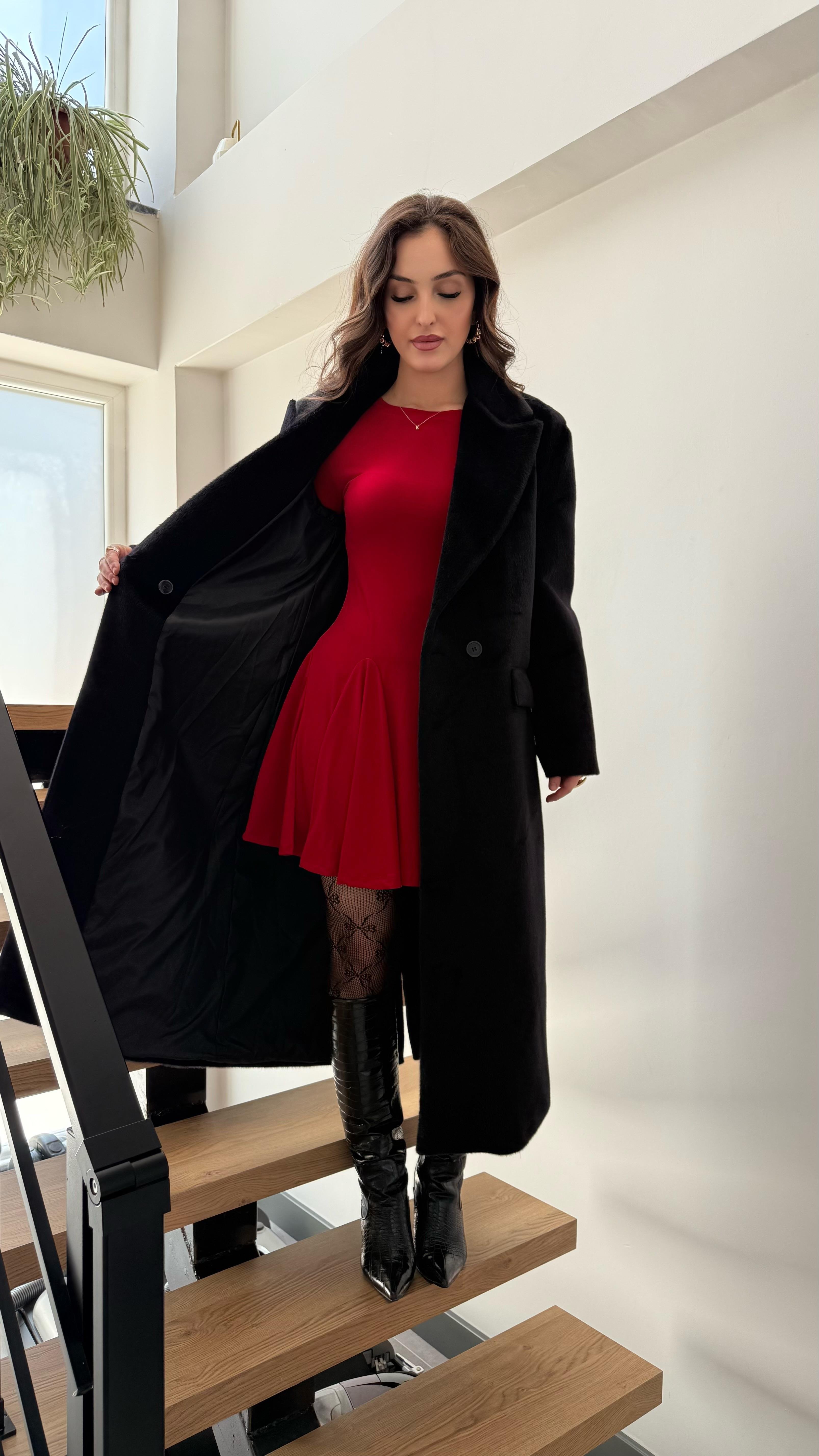 Lux Vatkalı Kaban Siyah