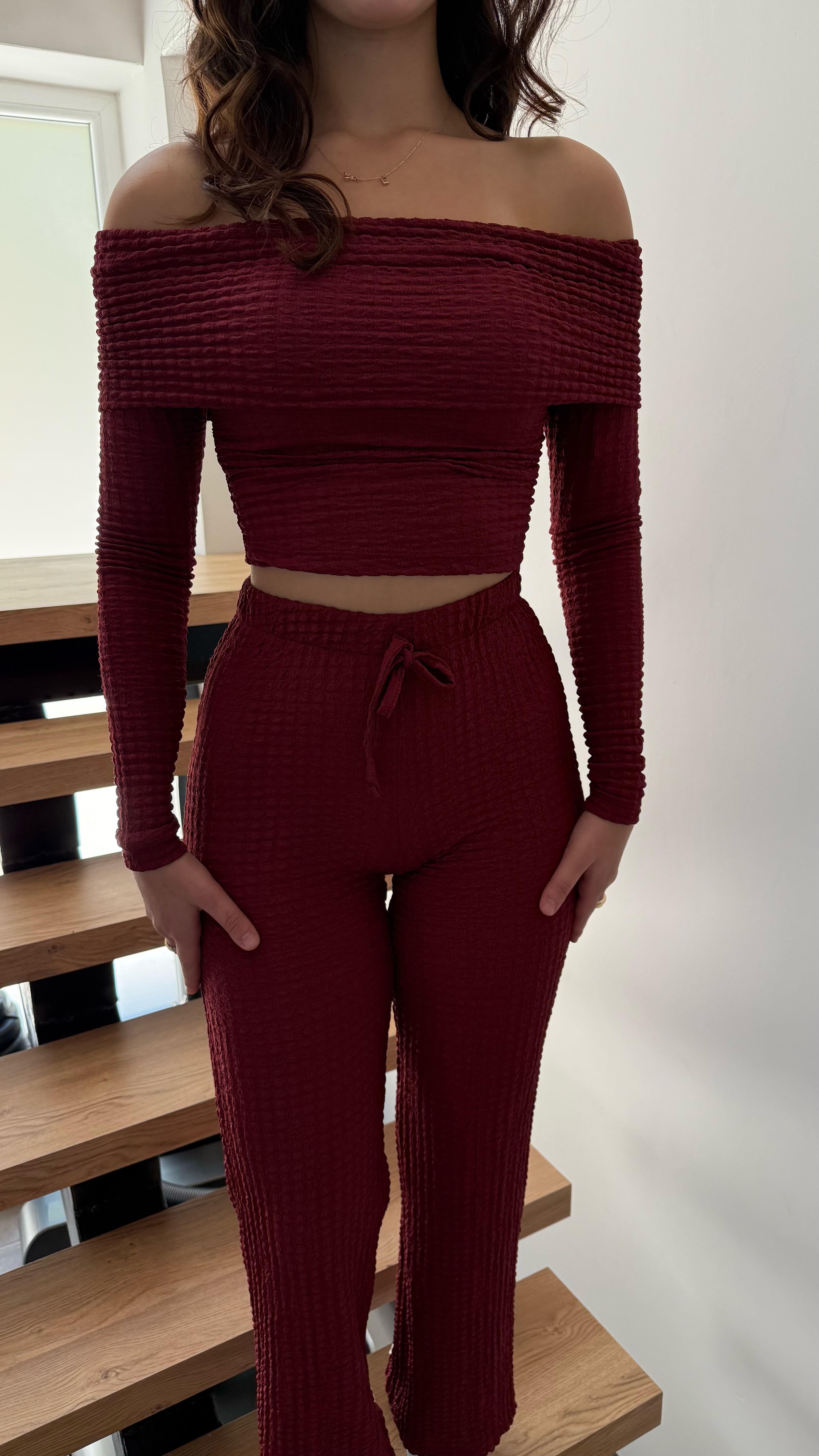 Madonna Yaka Bubble Takım Bordo