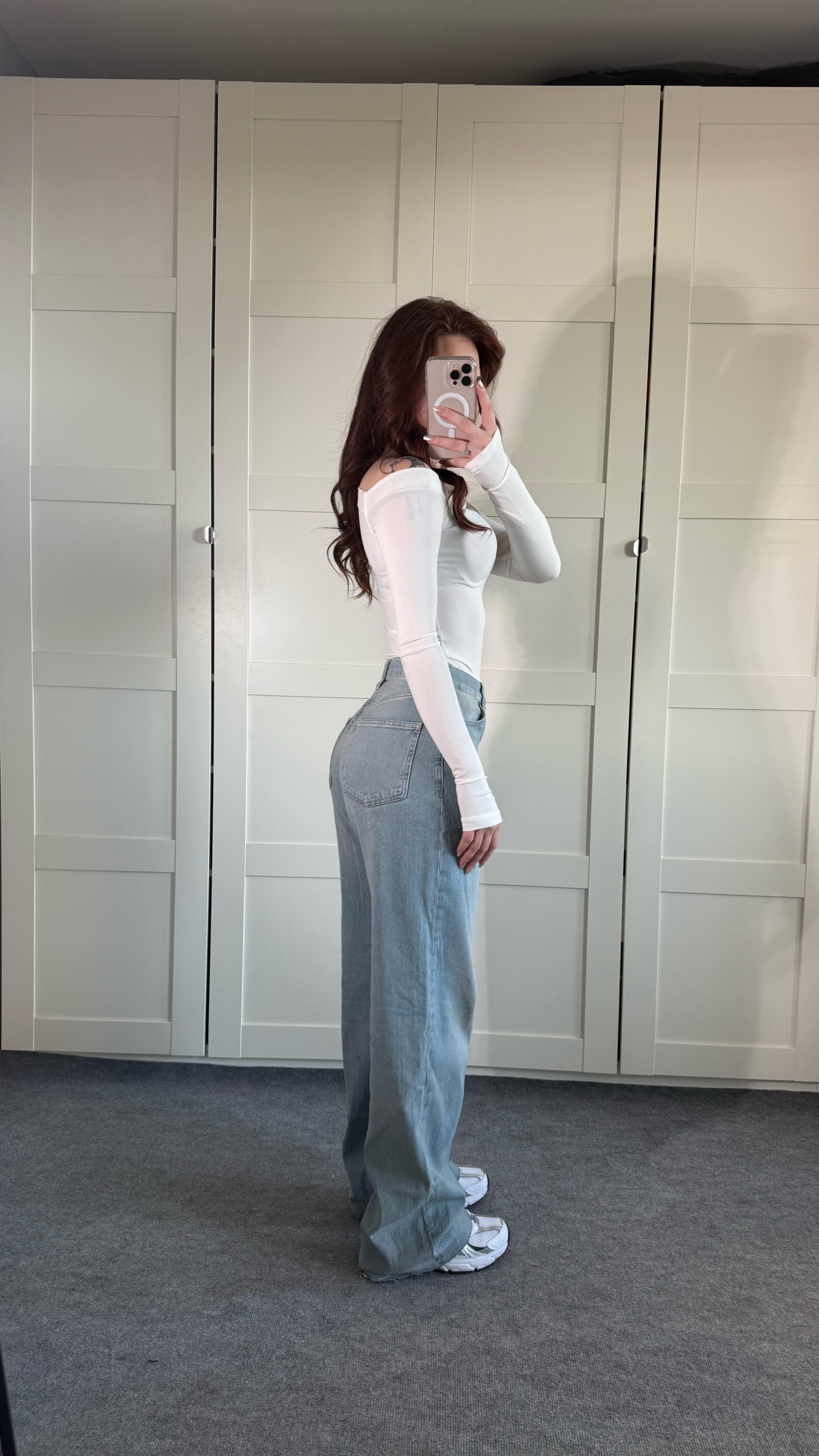 Mango Buz Mavisi Yüksek Bel Pantolon