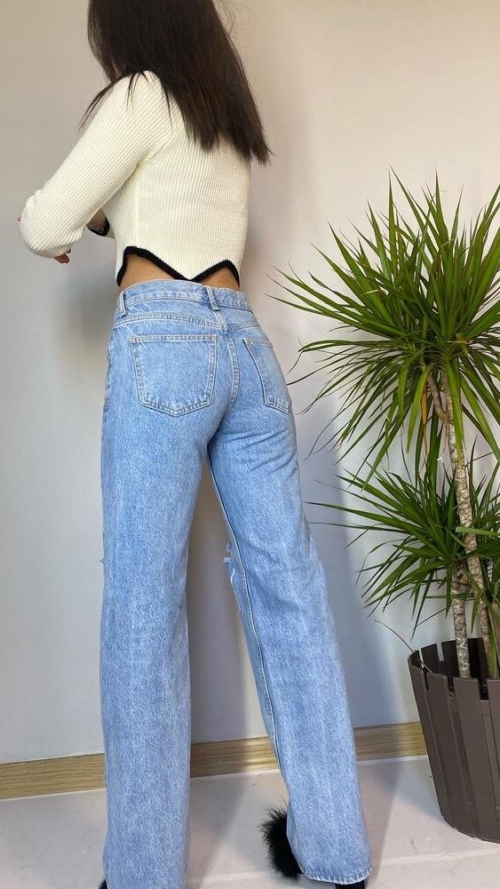 Mango Dizi Yırtık Detaylı Düşük Bel Jean