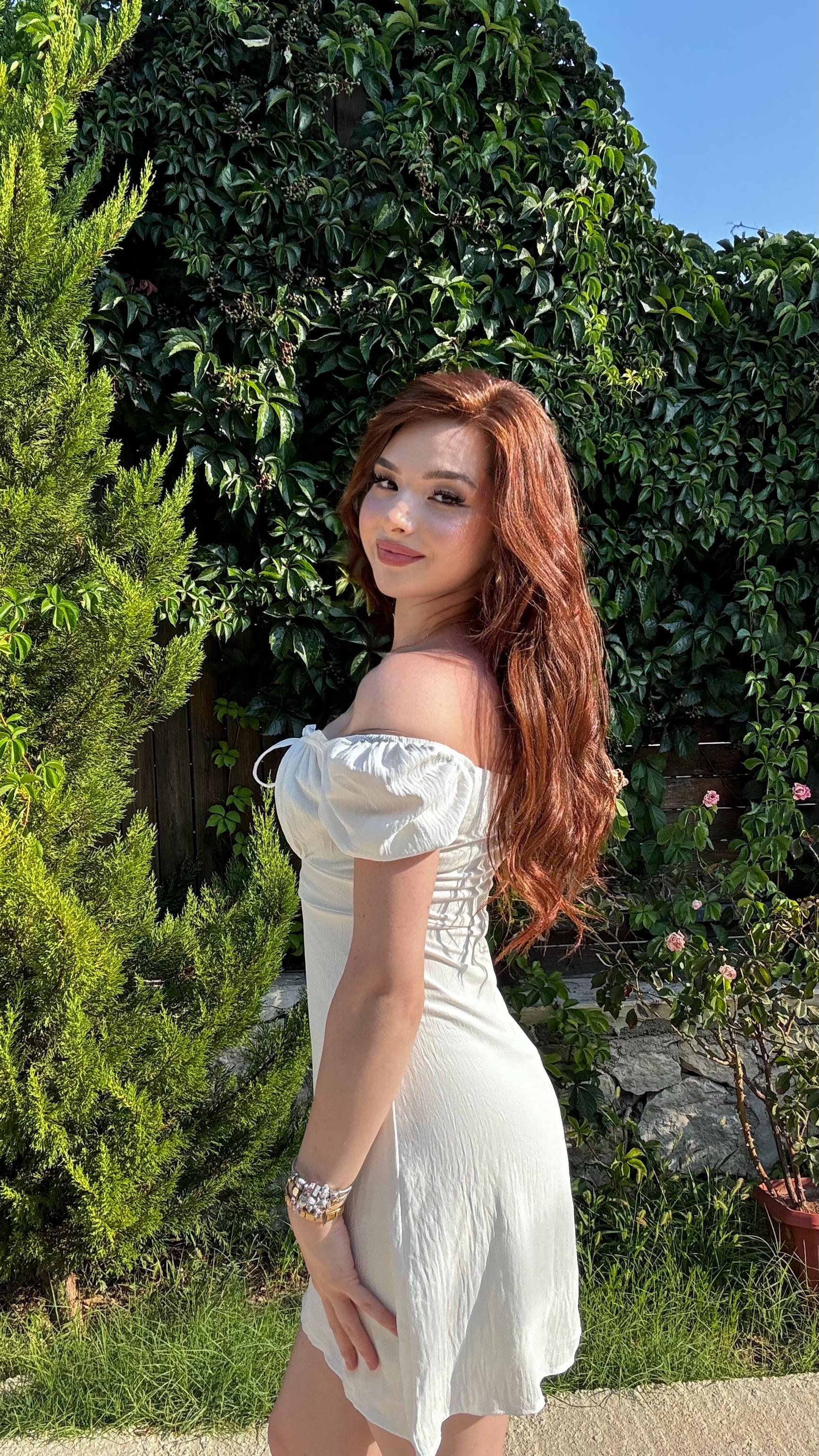 Maria Mini Elbise Beyaz