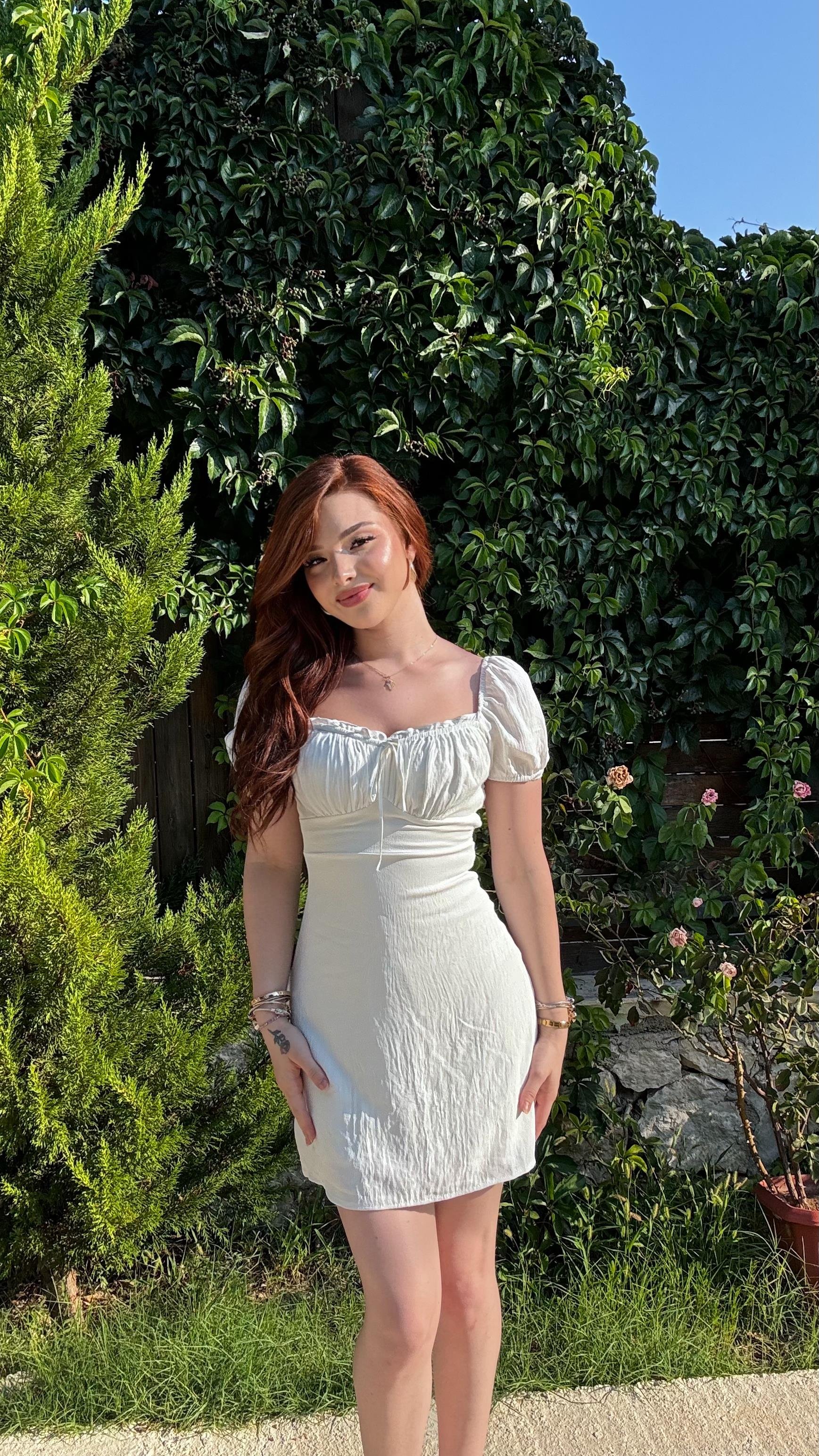 Maria Mini Elbise Beyaz