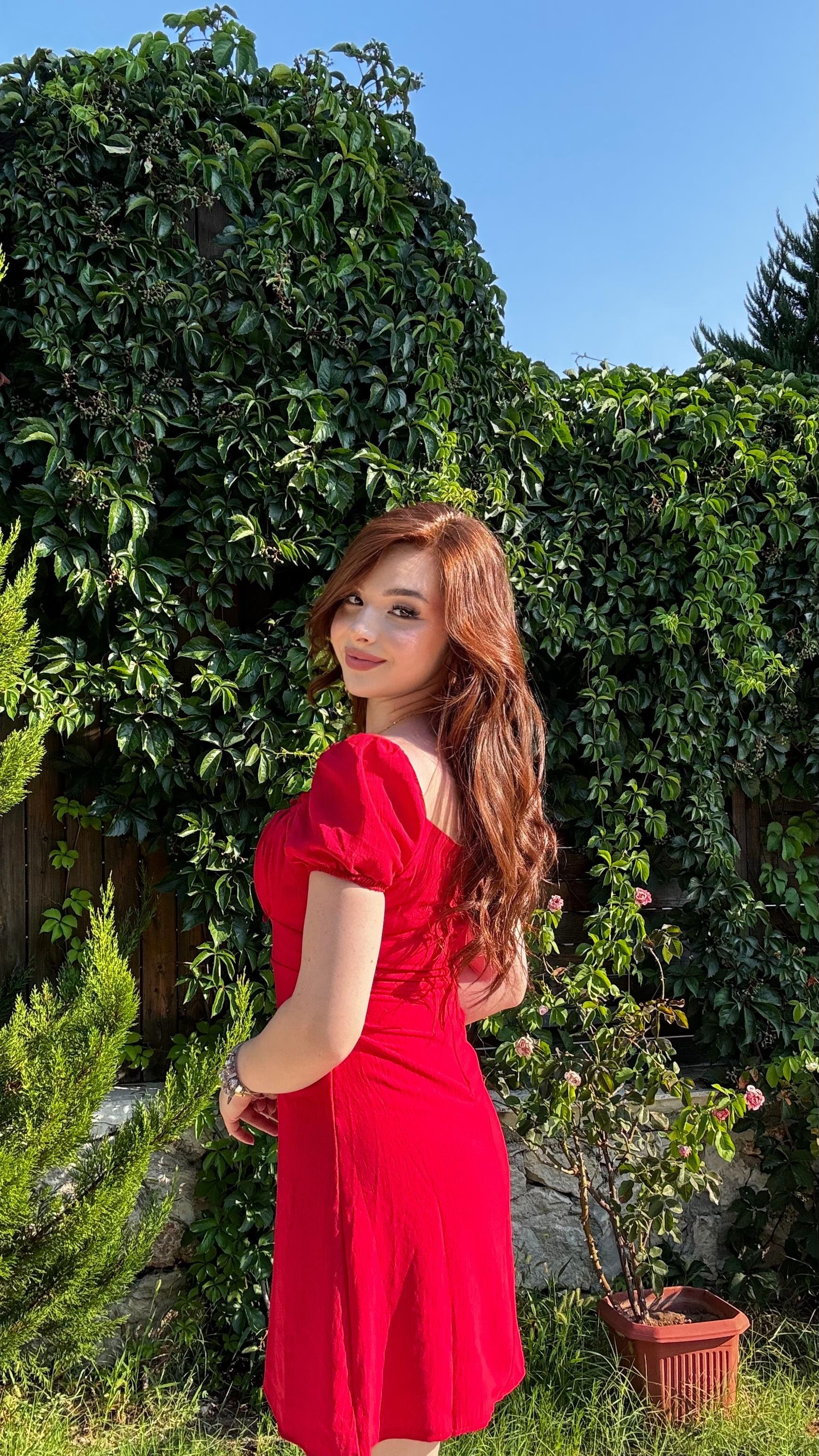Maria Mini Elbise Kırmızı 