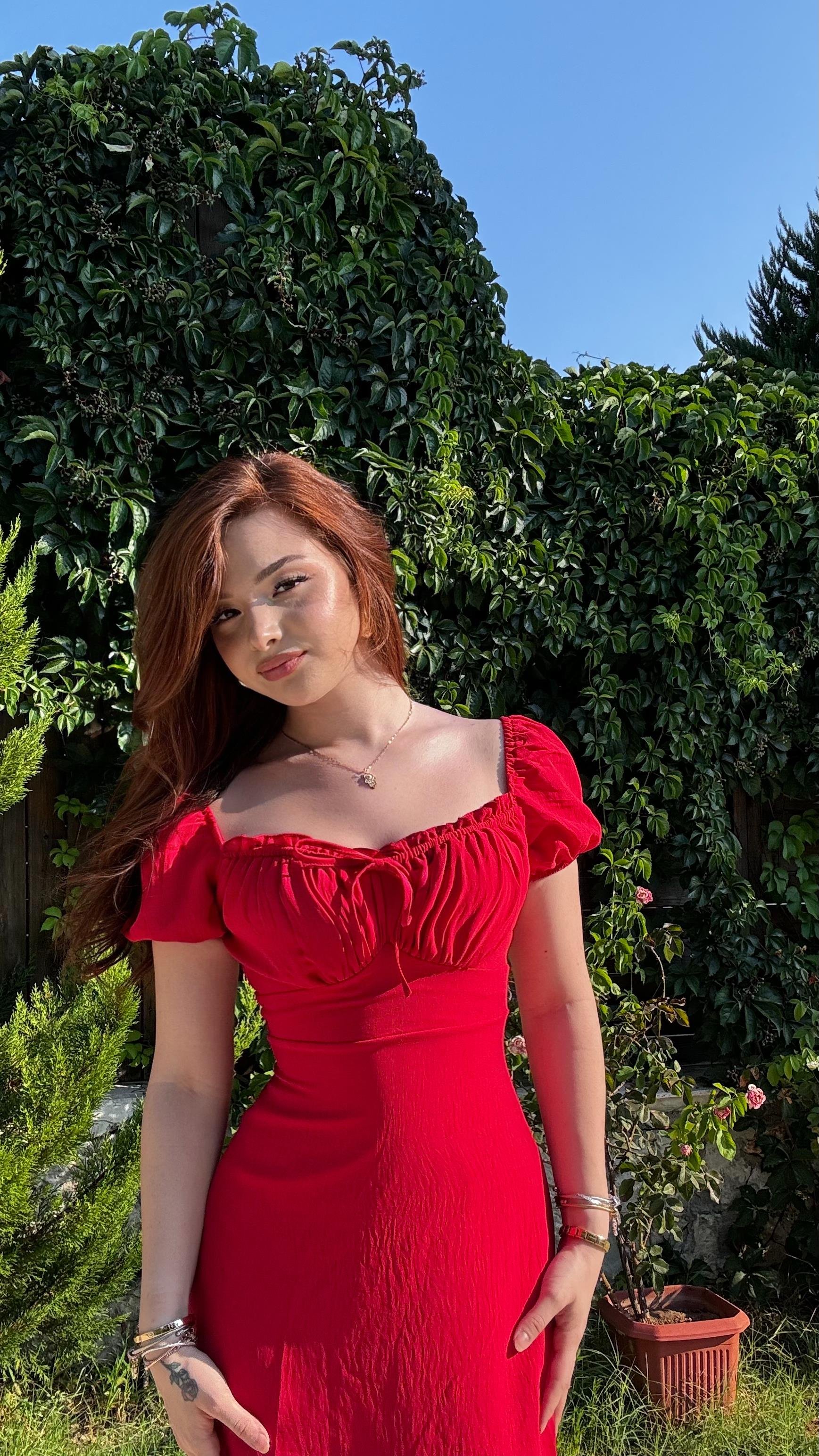 Maria Mini Elbise Kırmızı 