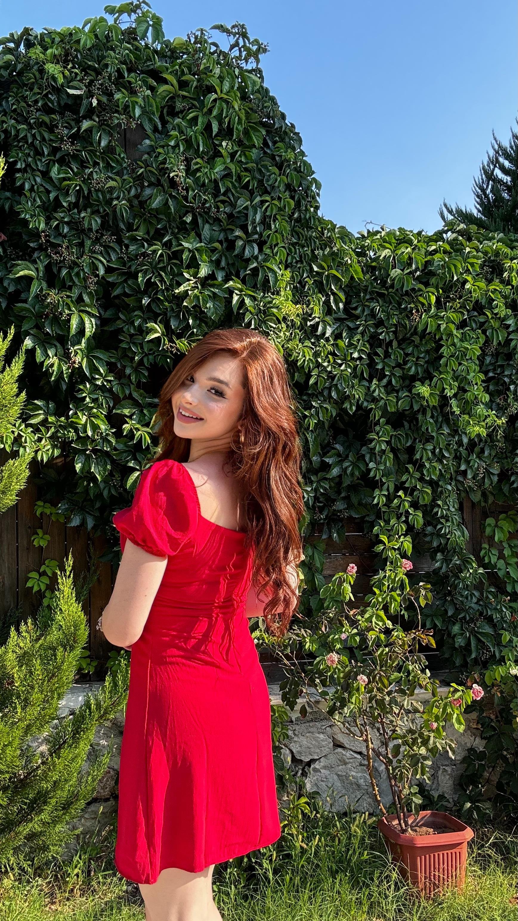 Maria Mini Elbise Kırmızı 