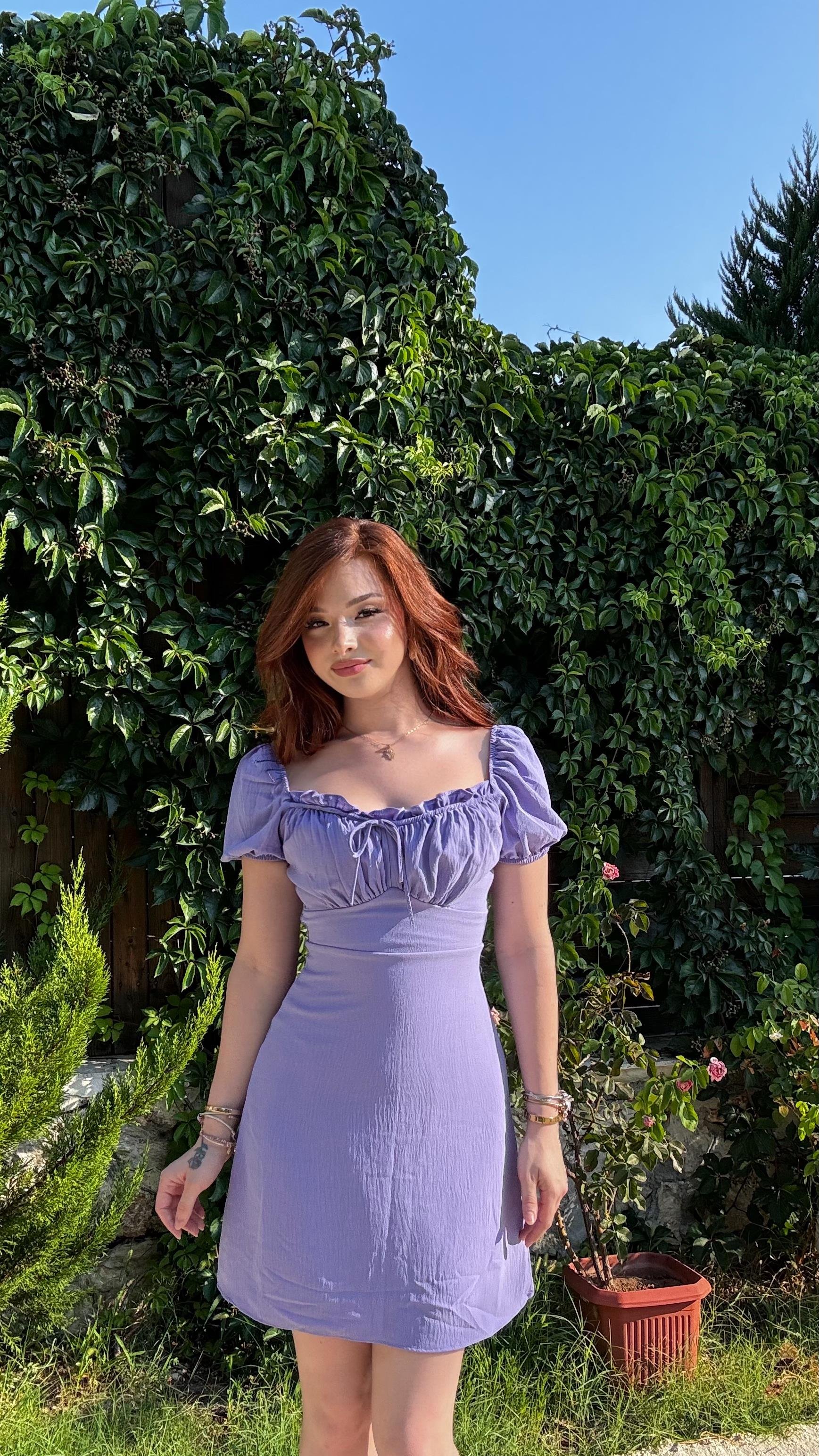Maria Mini Elbise Lila