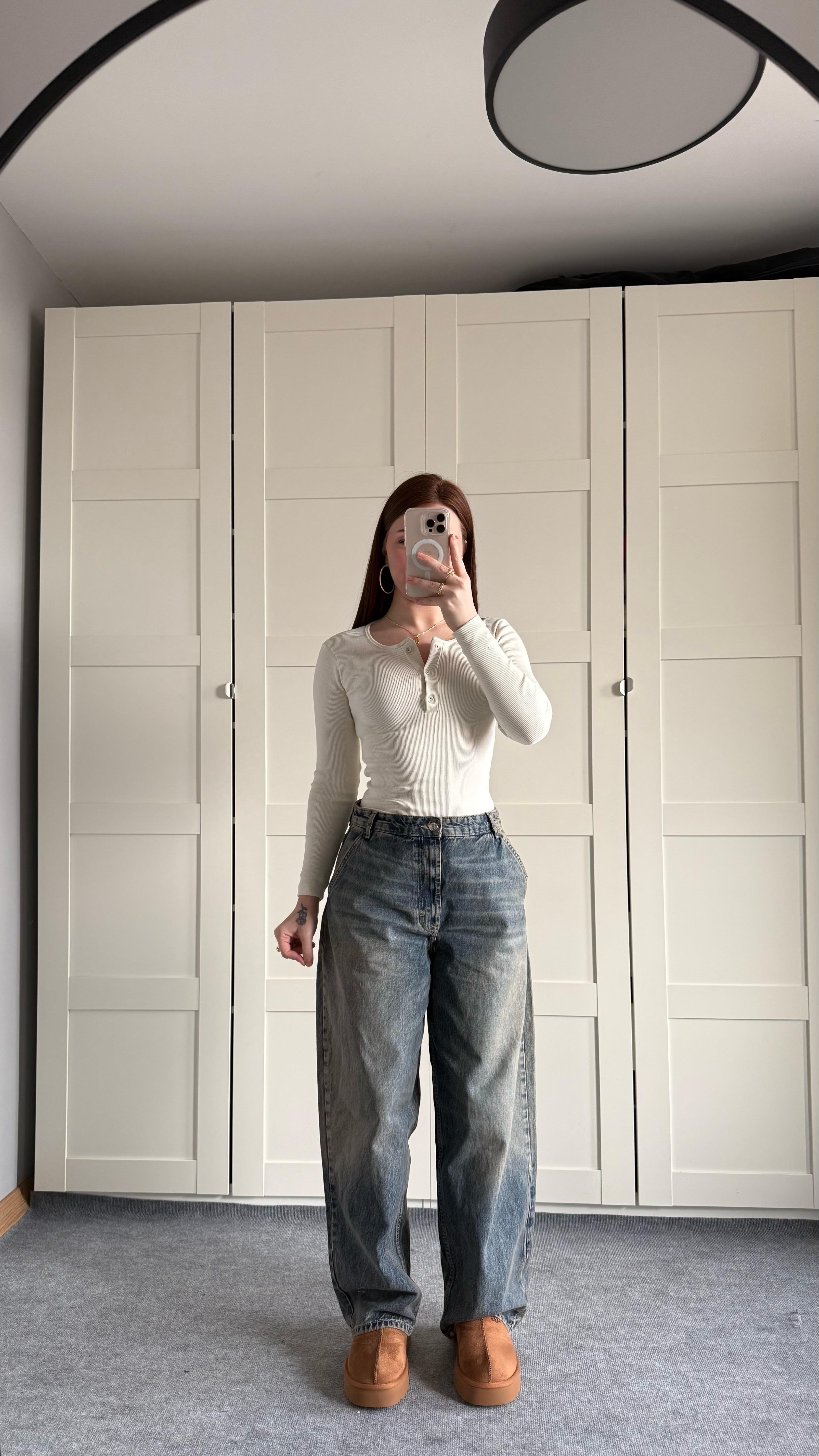 Marka Balon Baggy Pantolon Eskitme Kot 