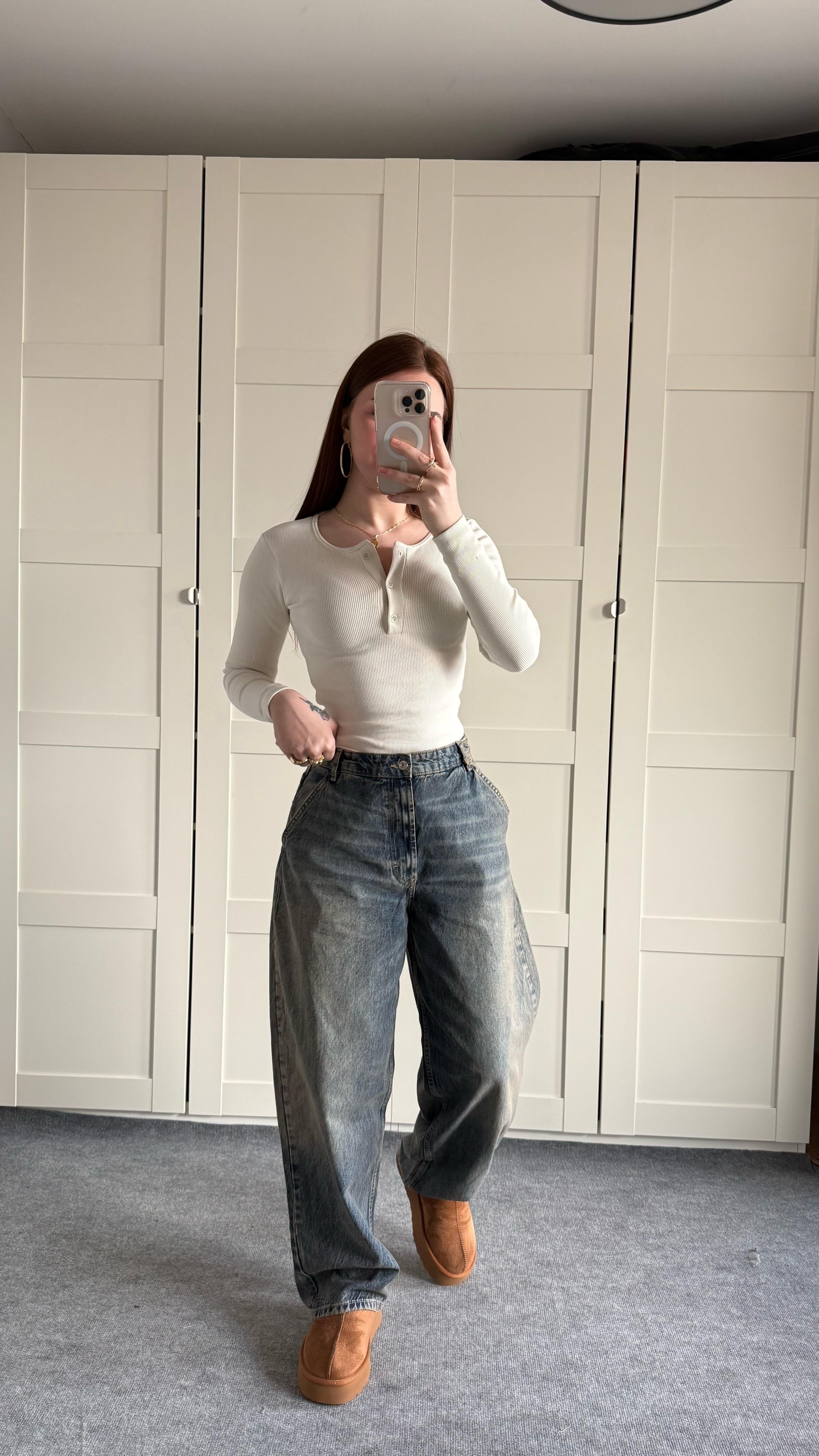 Marka Balon Baggy Pantolon Eskitme Kot 