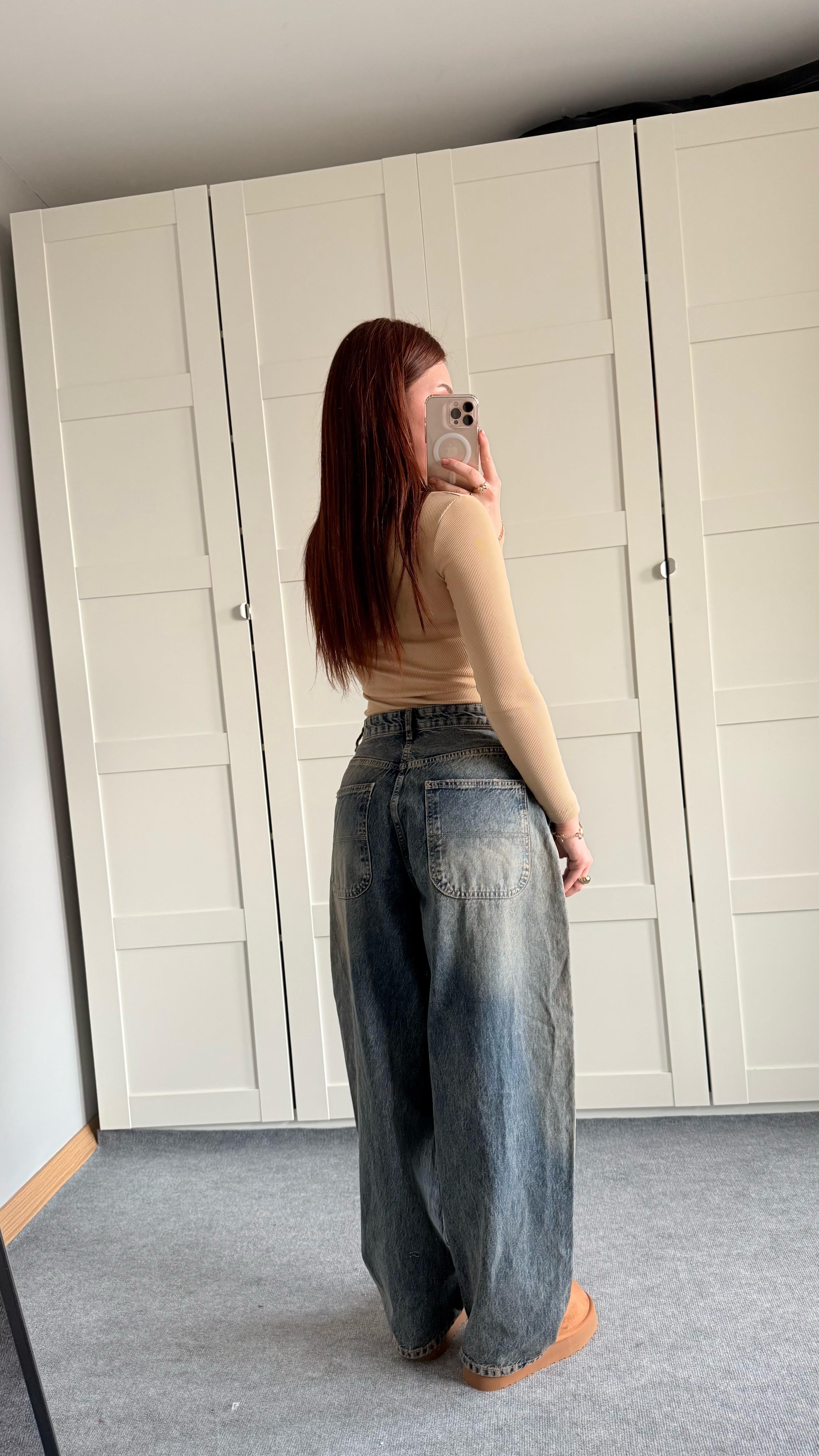 Marka Balon Baggy Pantolon Eskitme Kot 