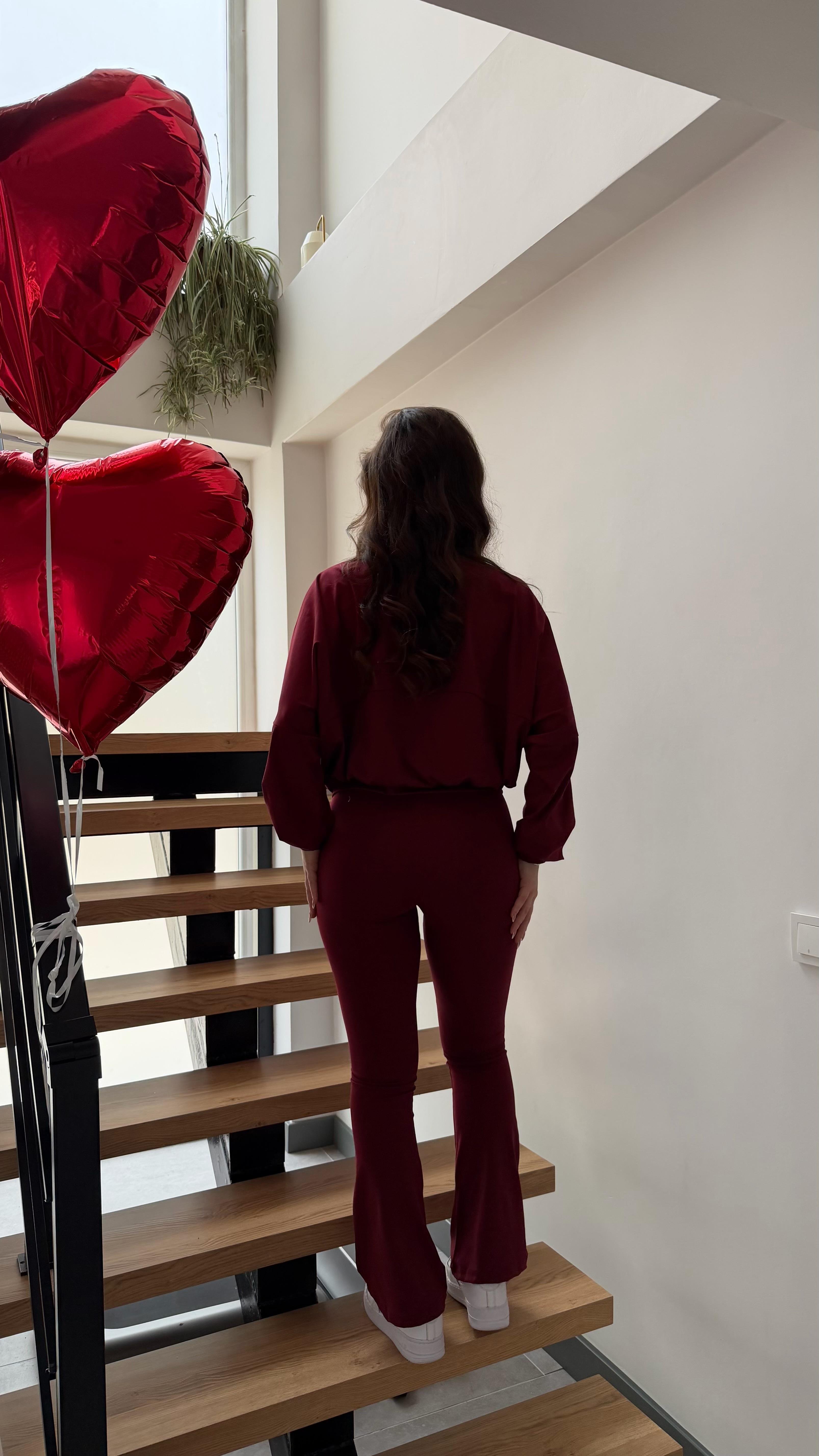Marka Ceket Pantolon Casual Takım Bordo 