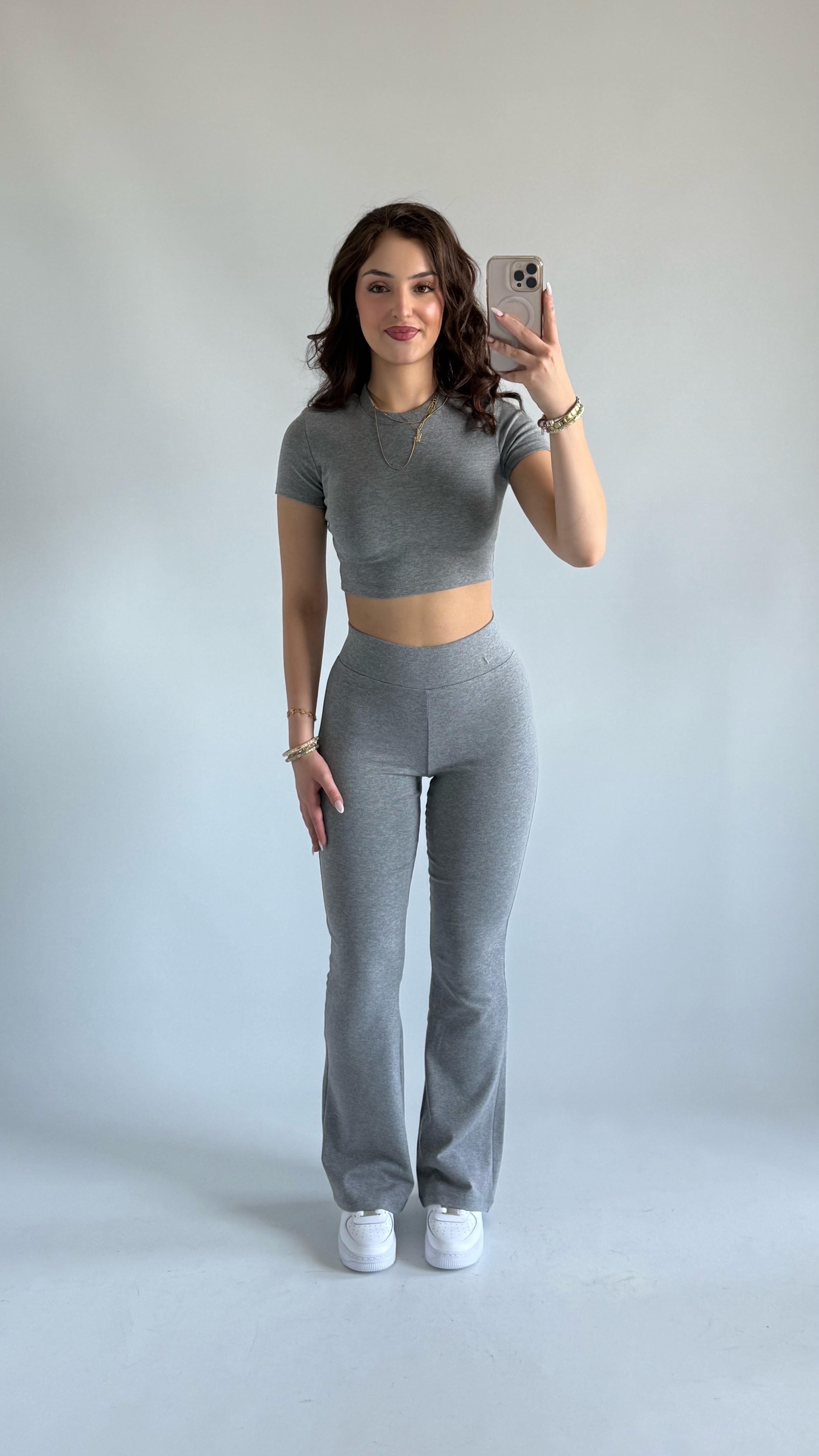 Marka Crop Eşofman Takım Füme