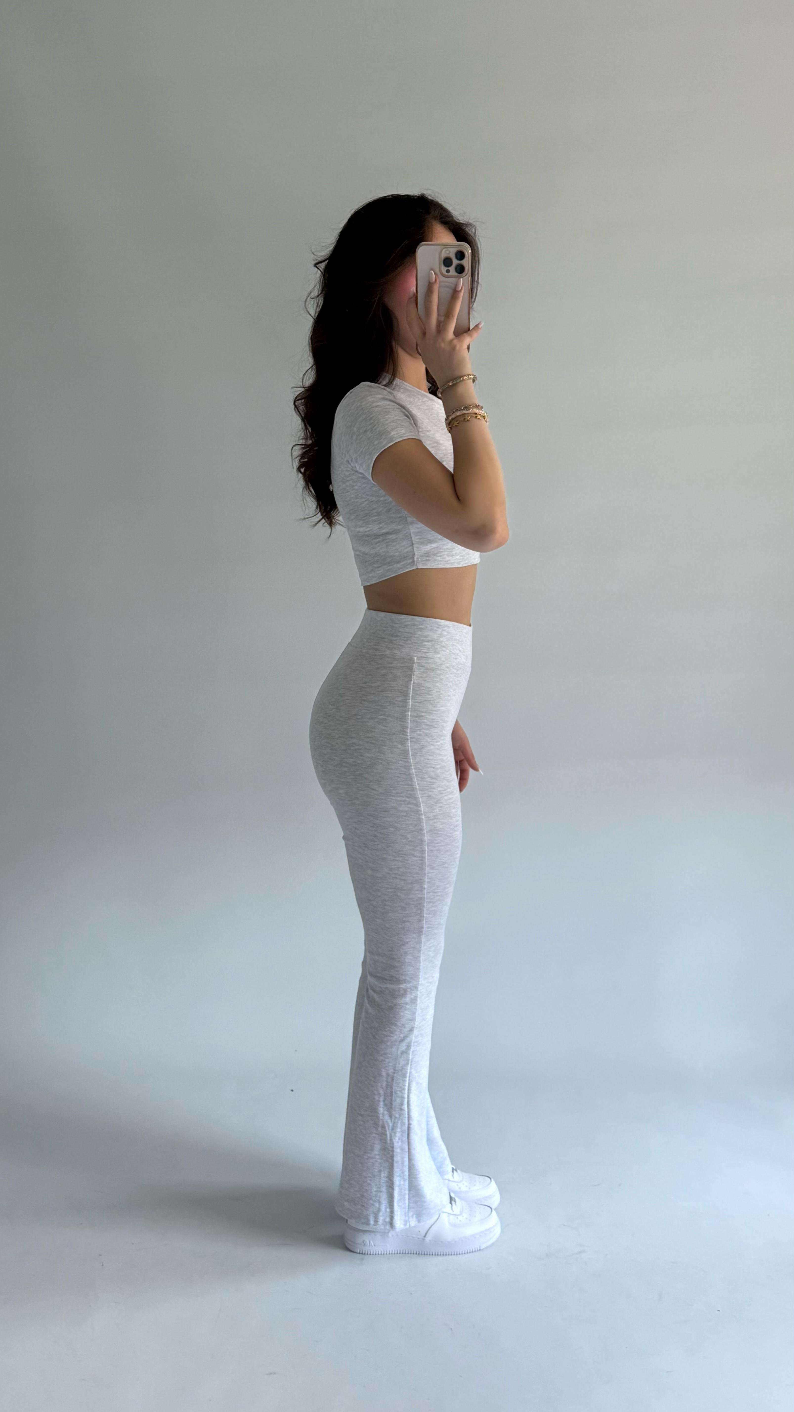 Marka Crop Eşofman Takım Gri
