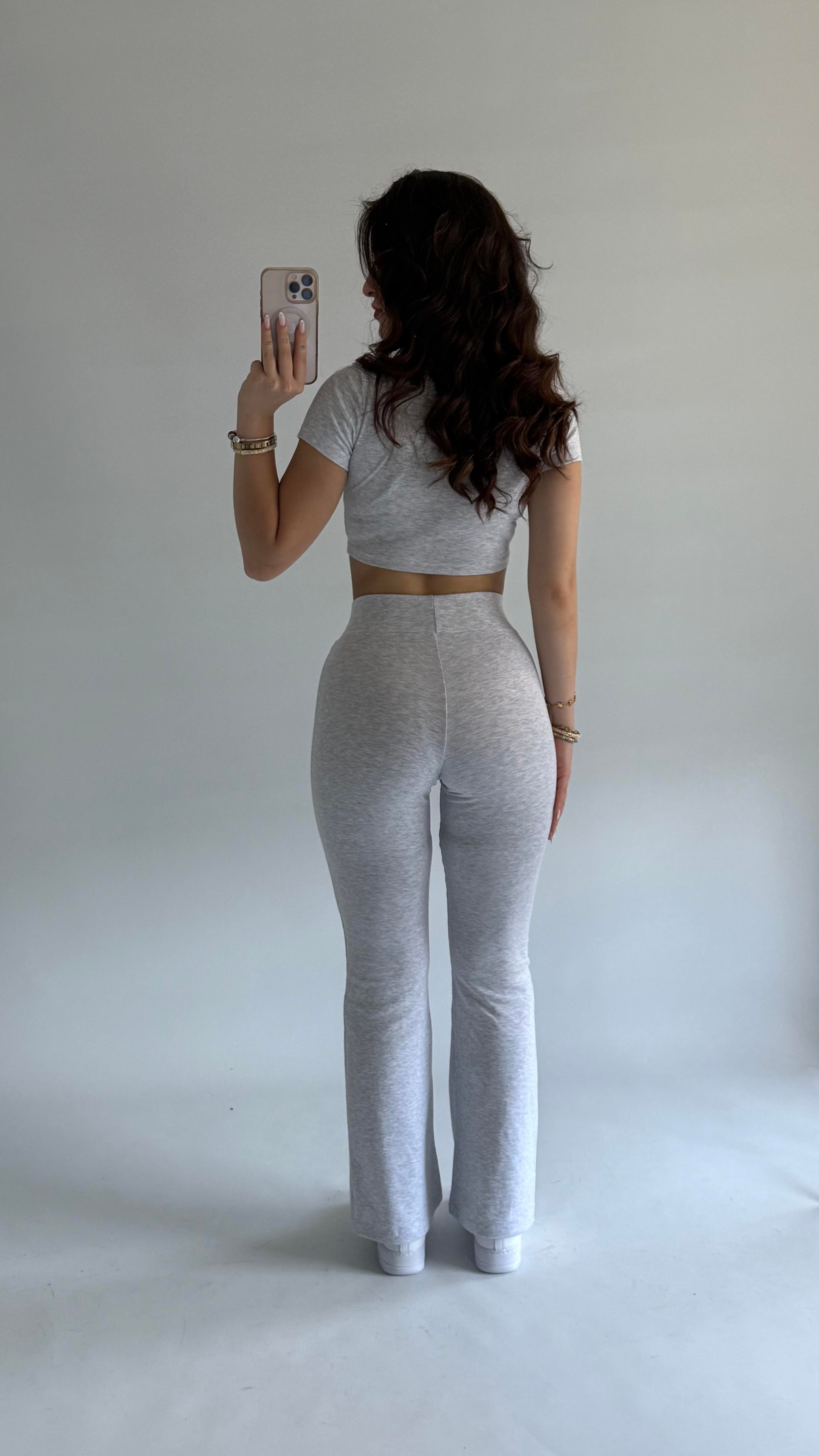 Marka Crop Eşofman Takım Gri