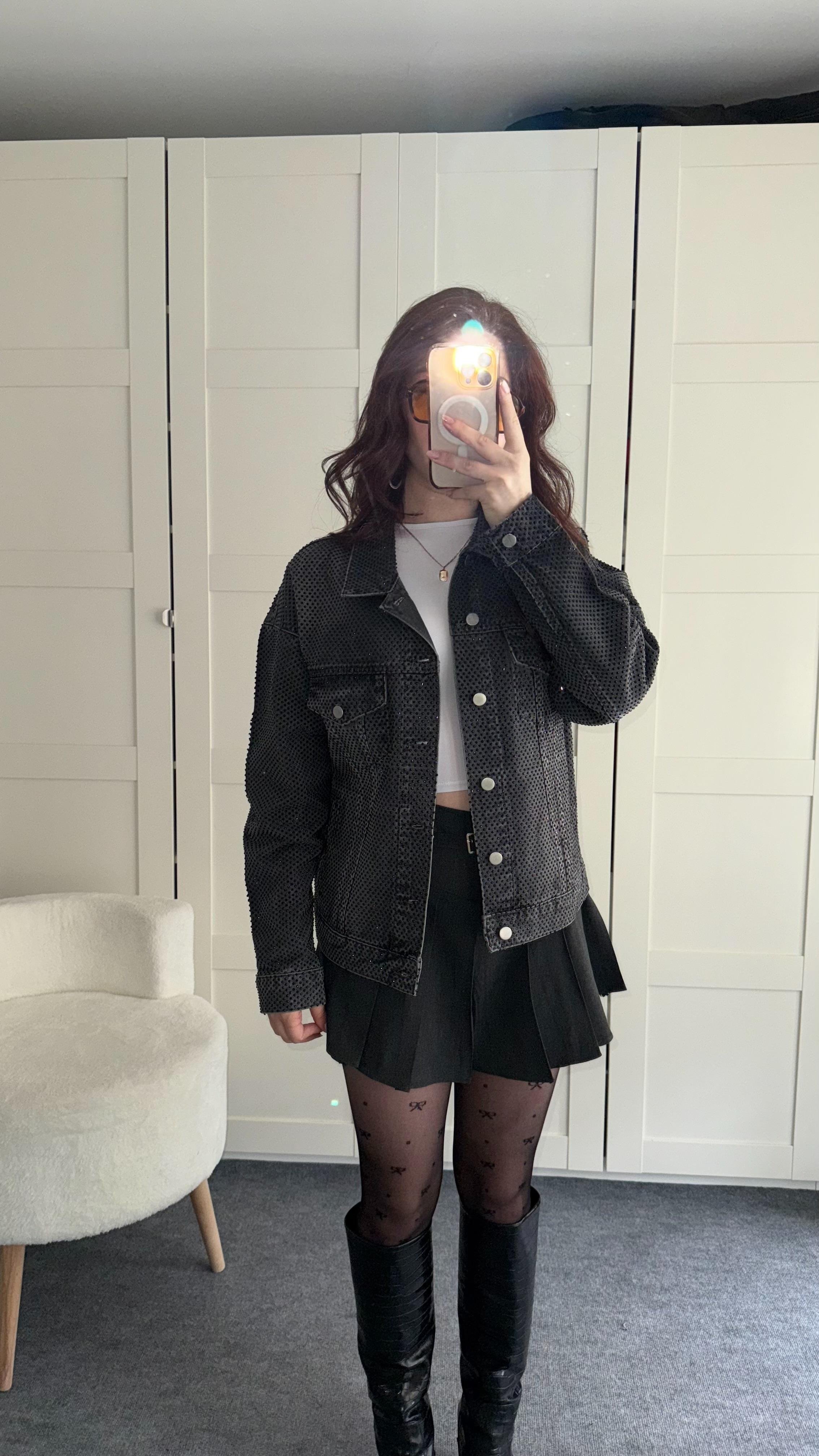 Marka Model Taşlı Füme Ceket