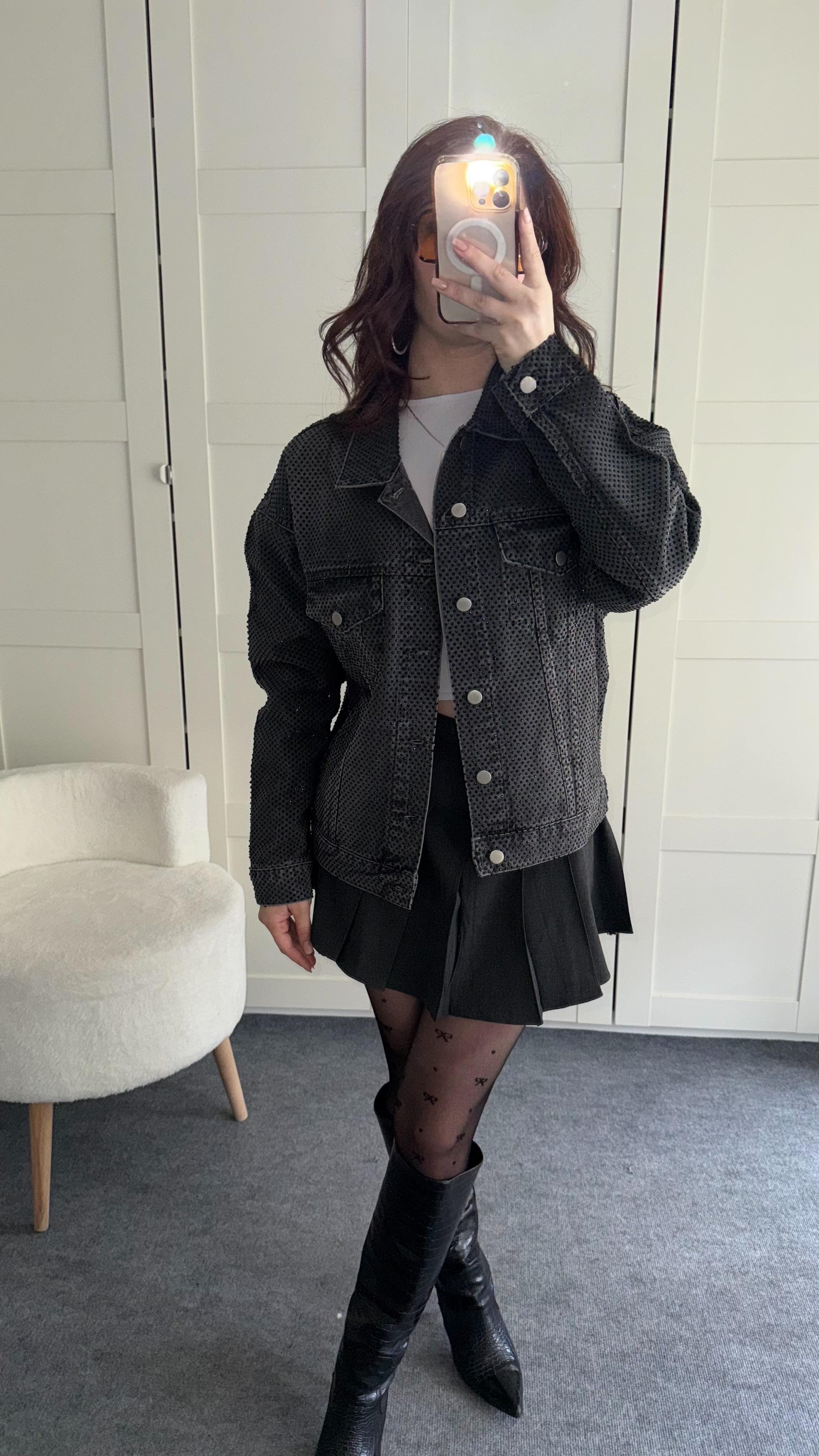Marka Model Taşlı Füme Ceket