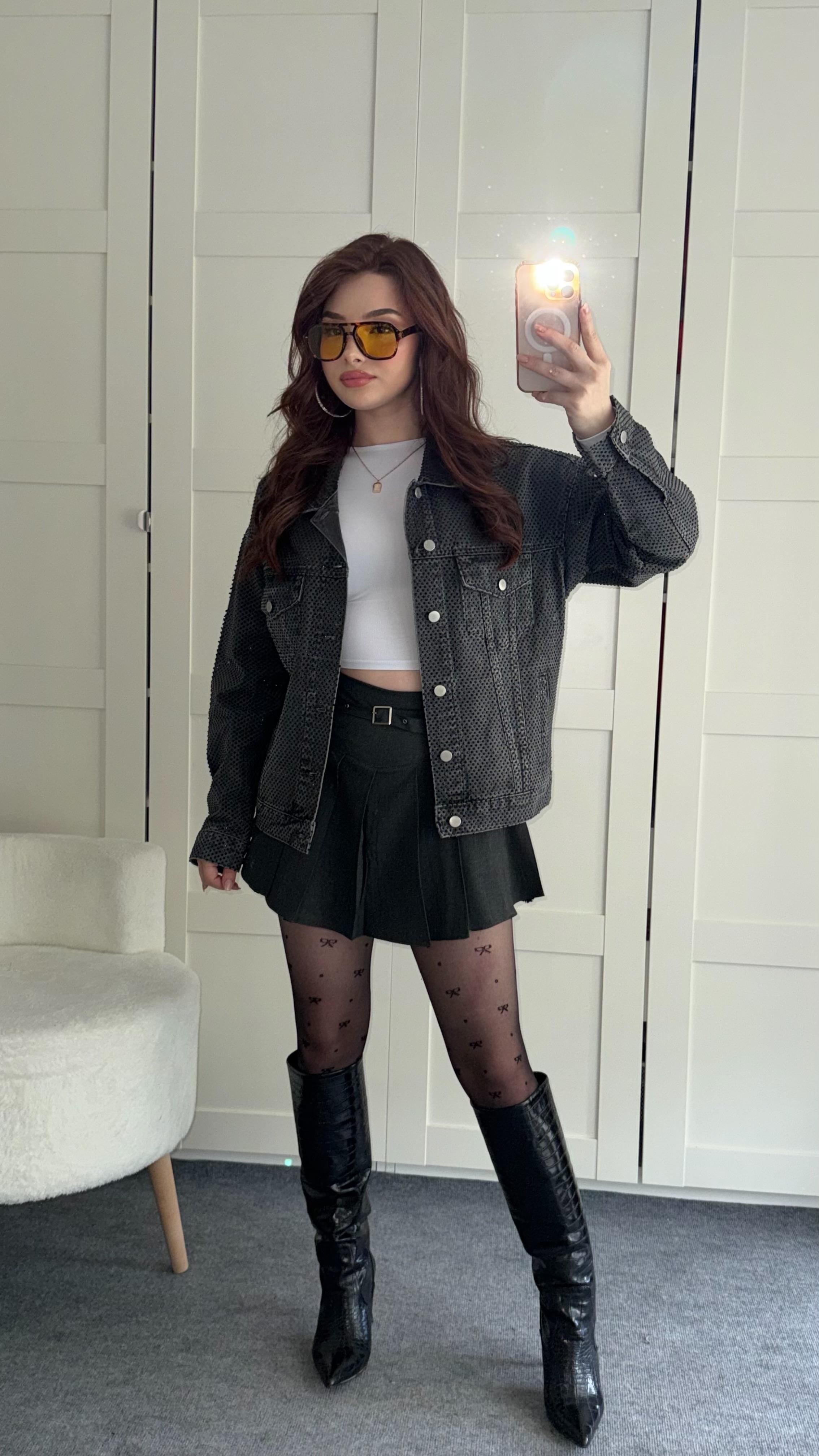 Marka Model Taşlı Füme Ceket