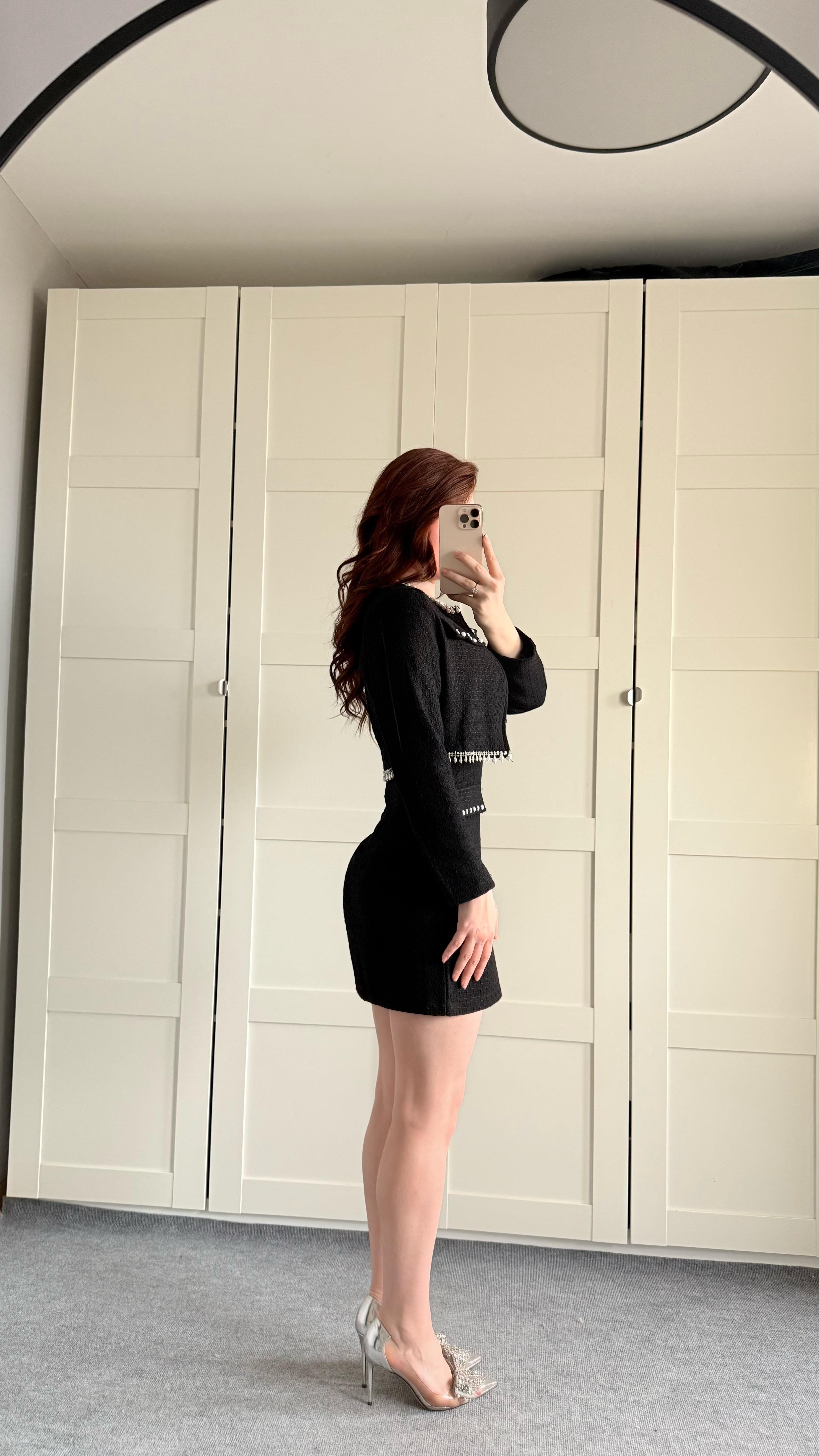 Mercy Buklet Taşlı Mini Takım Siyah