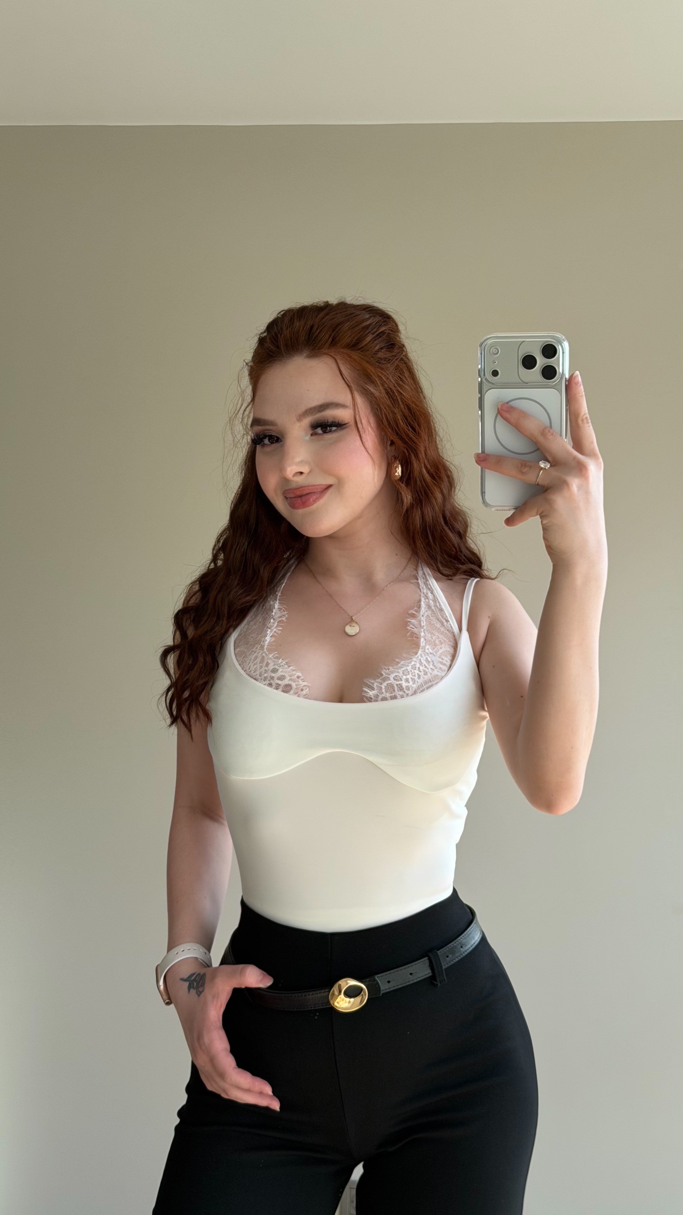 Midnight Vibe Bodysuit Beyaz