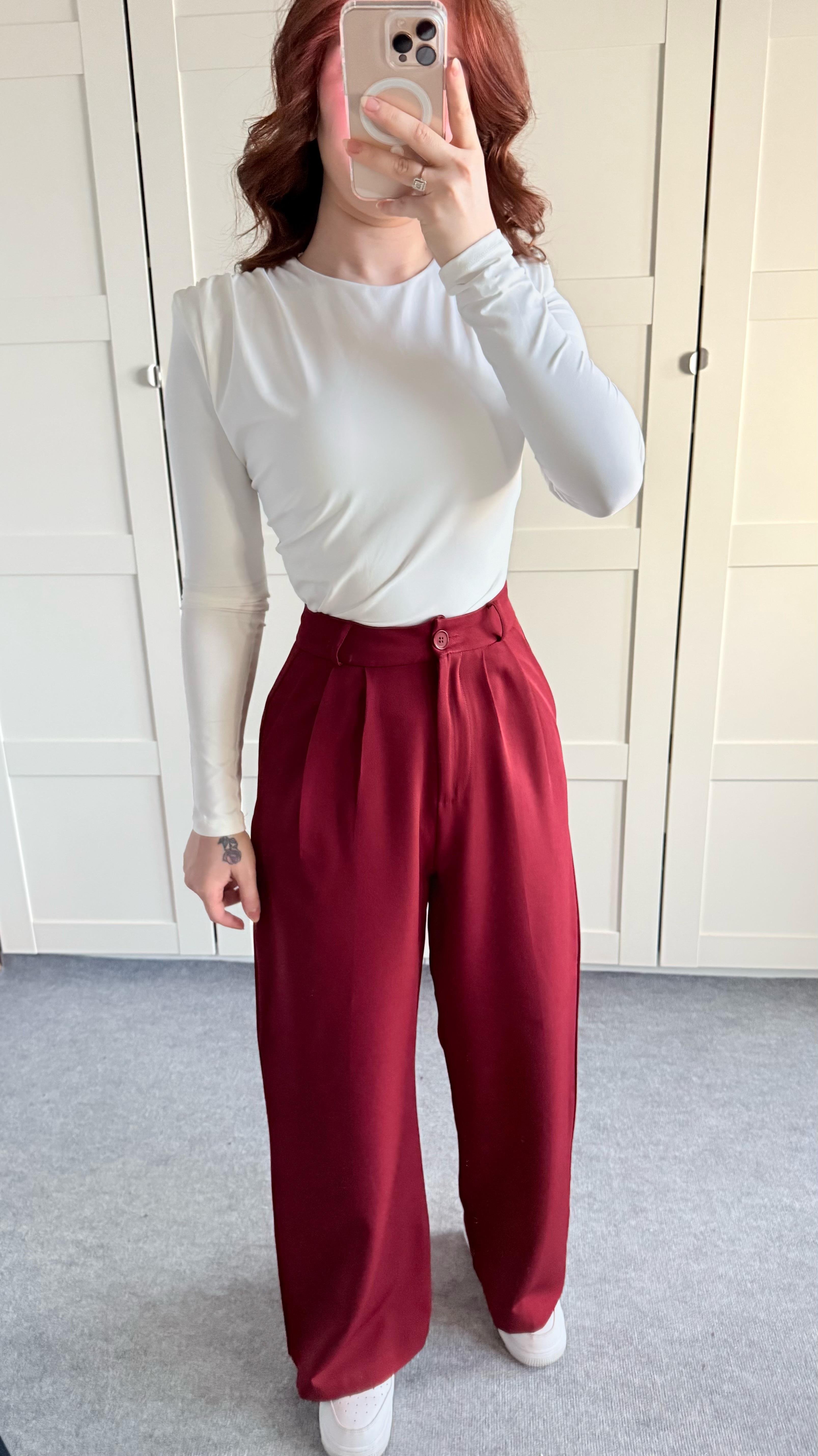 Mika Plazzo Pantolon Bordo