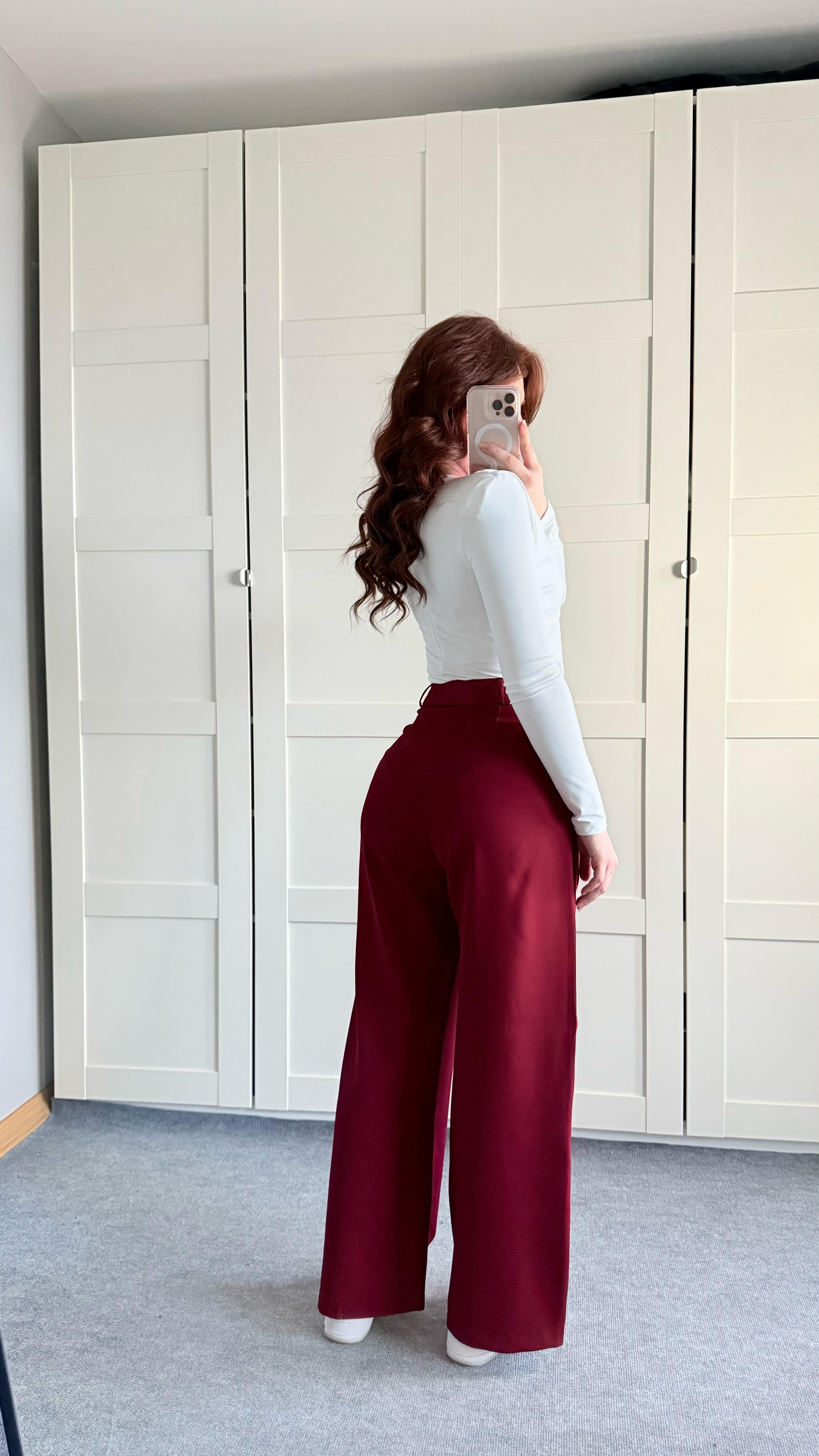 Mika Plazzo Pantolon Bordo