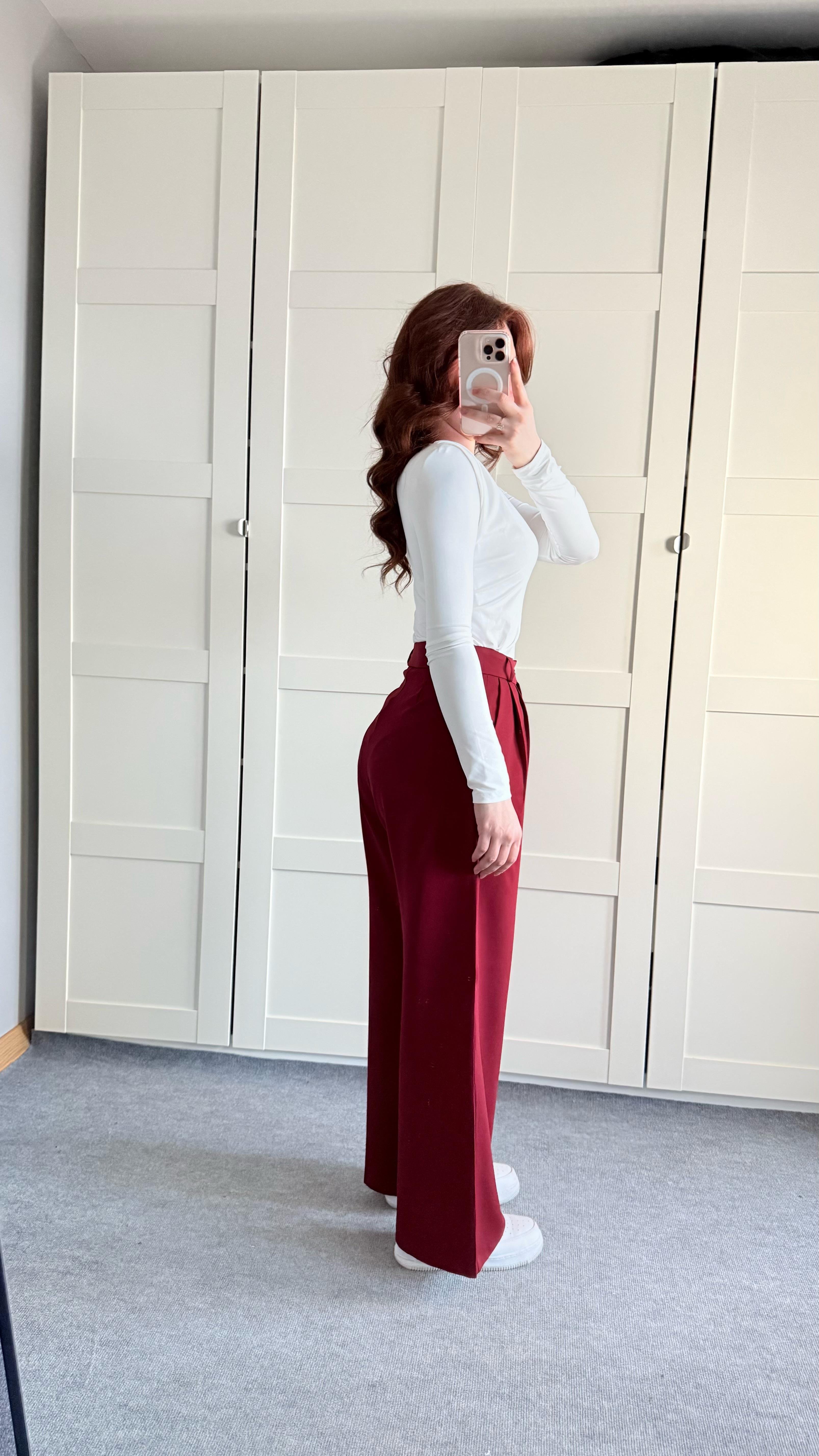 Mika Plazzo Pantolon Bordo