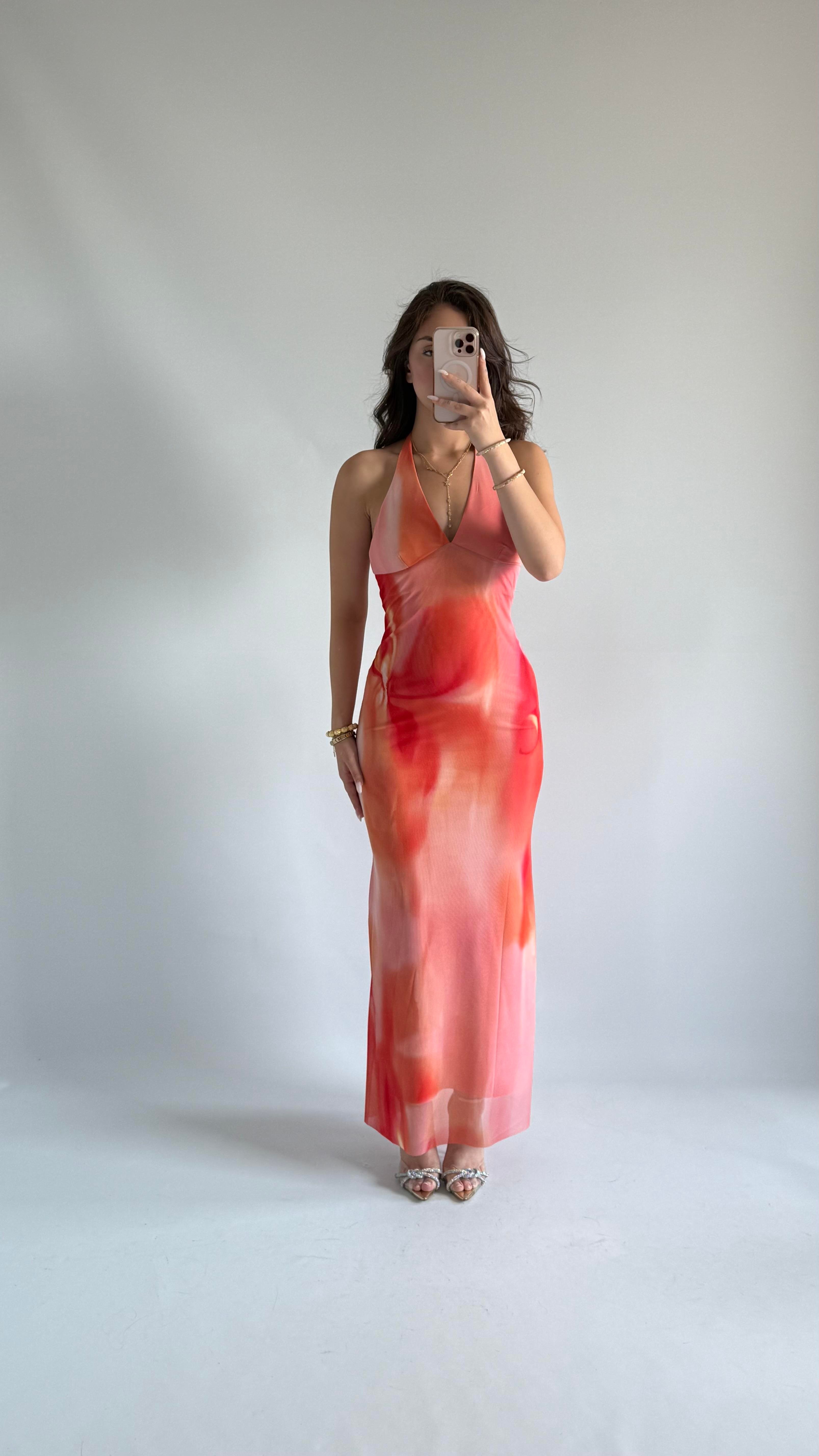 Miley Boyun Geçirmeli Elbise Pembe