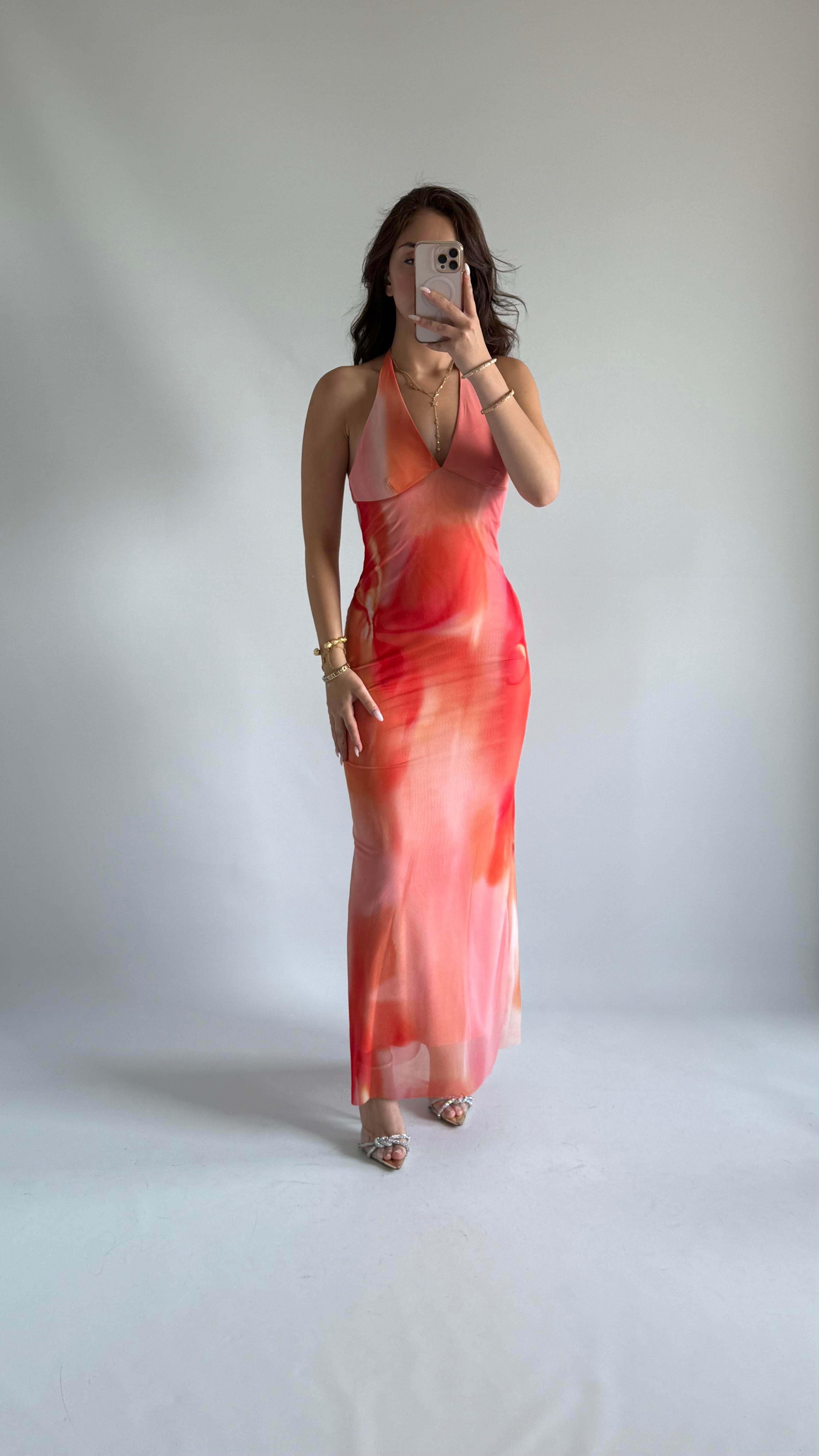 Miley Boyun Geçirmeli Elbise Pembe