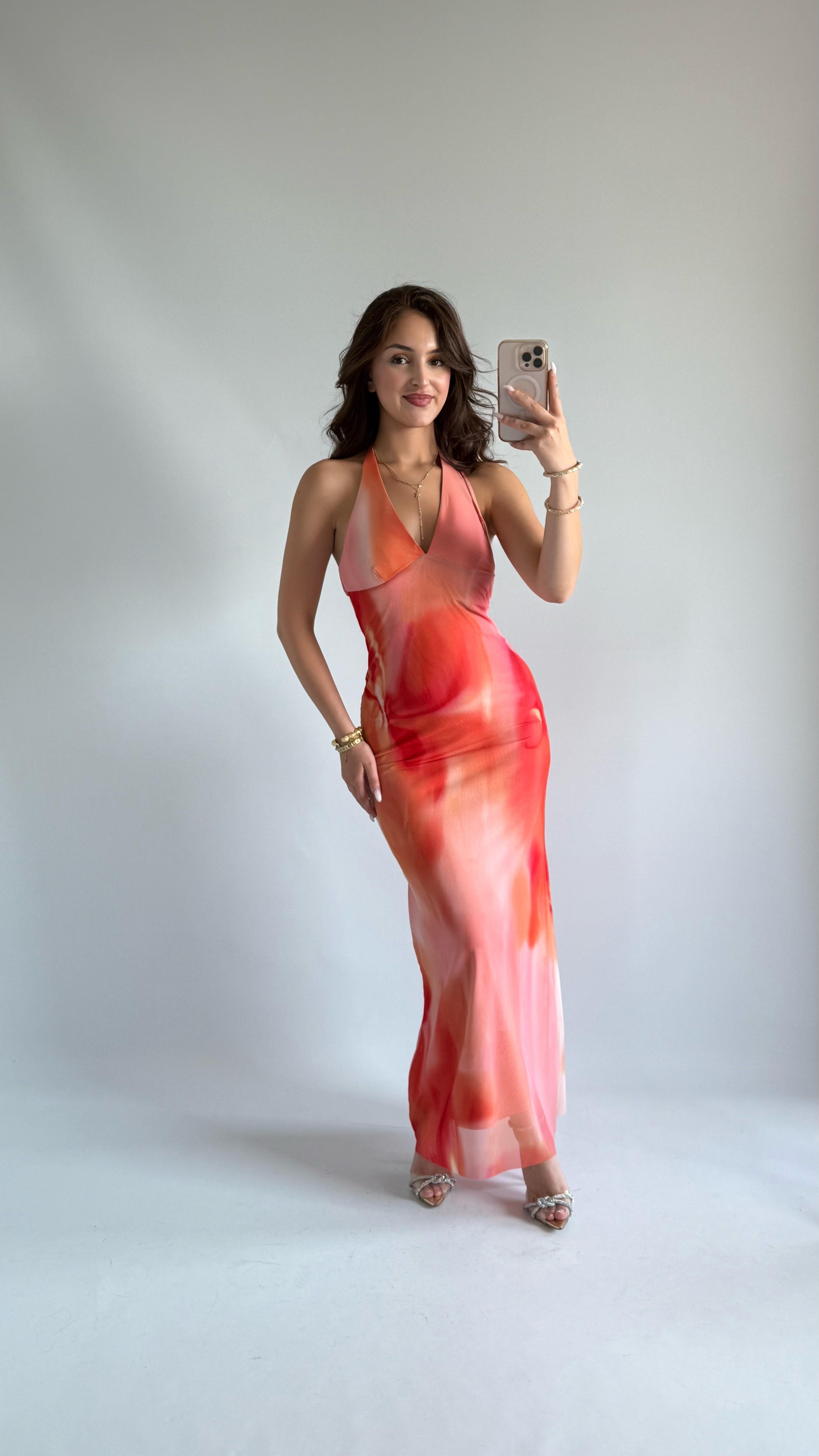 Miley Boyun Geçirmeli Elbise Pembe