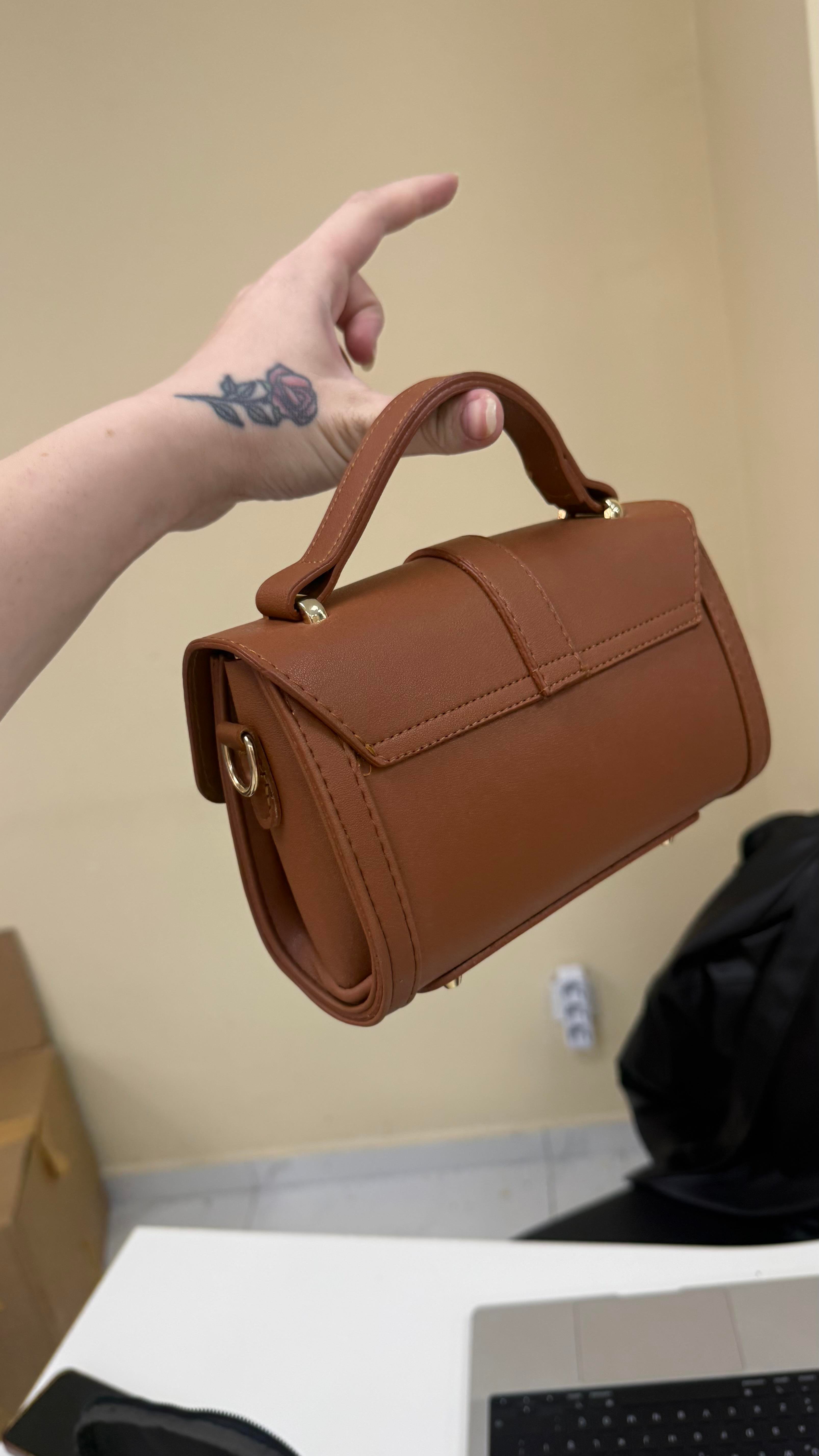 Minik Oval Tote Çanta Taba