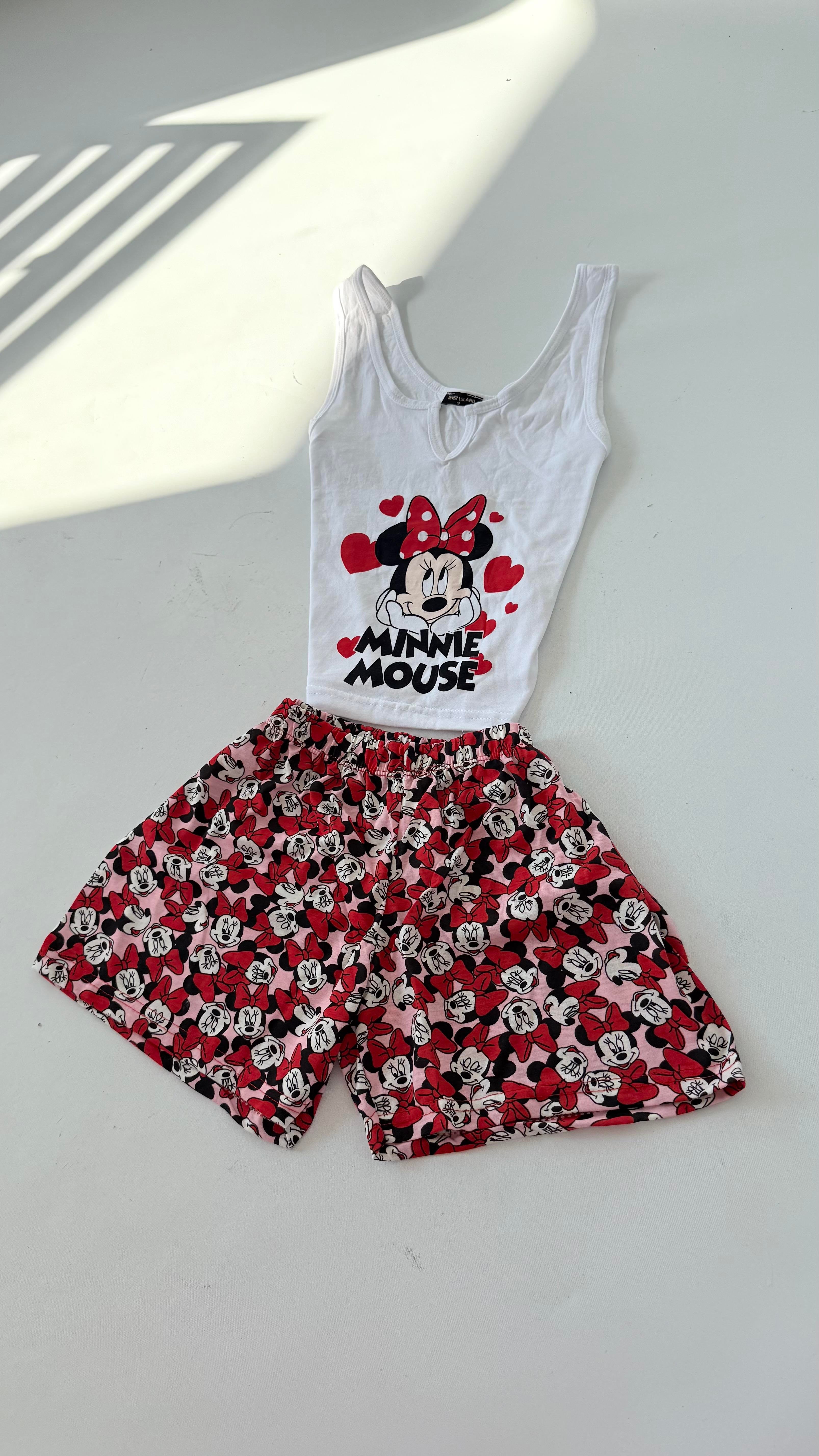 Minnie Mouse Şort Takım Kırmızı