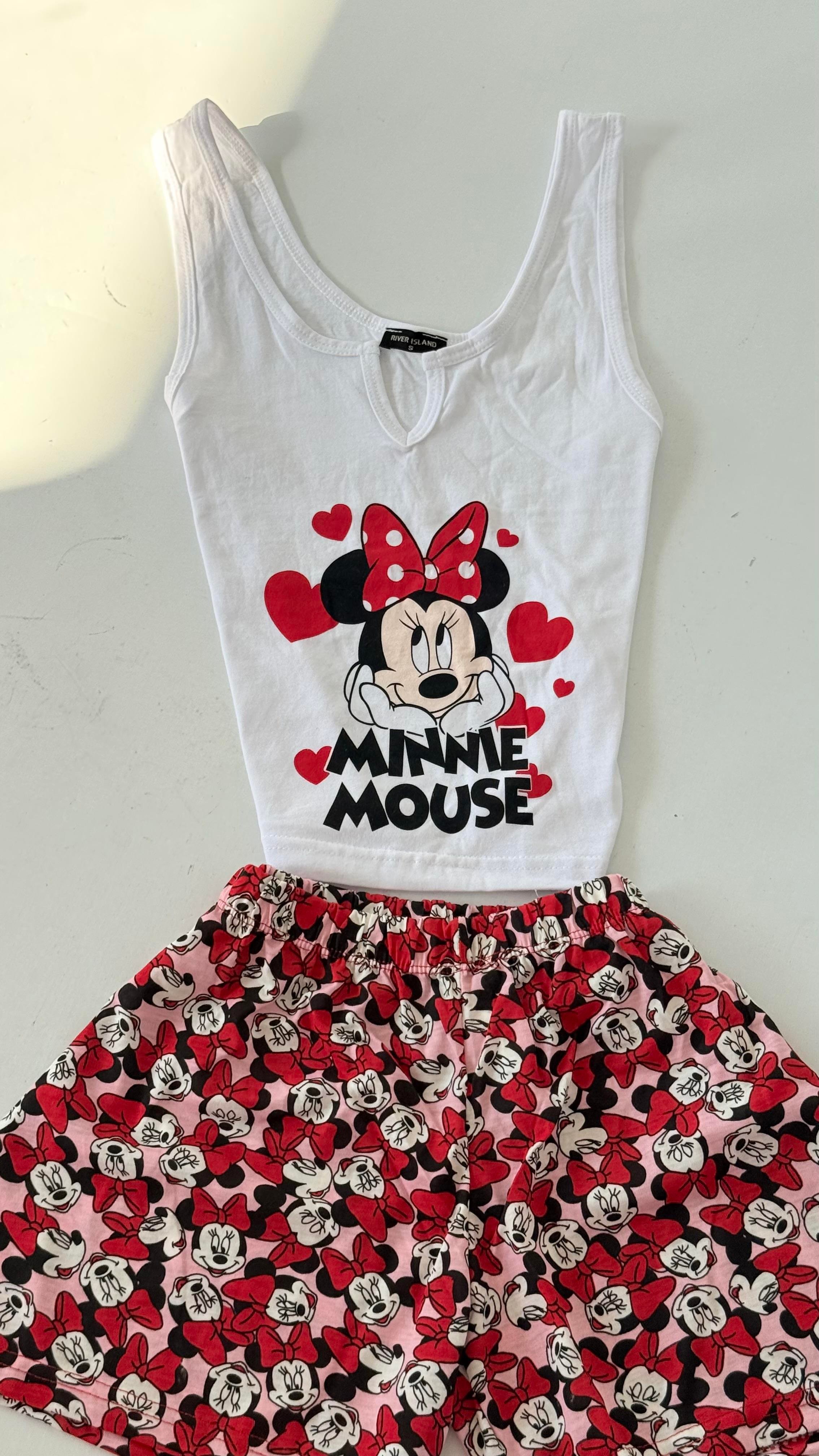 Minnie Mouse Şort Takım Kırmızı