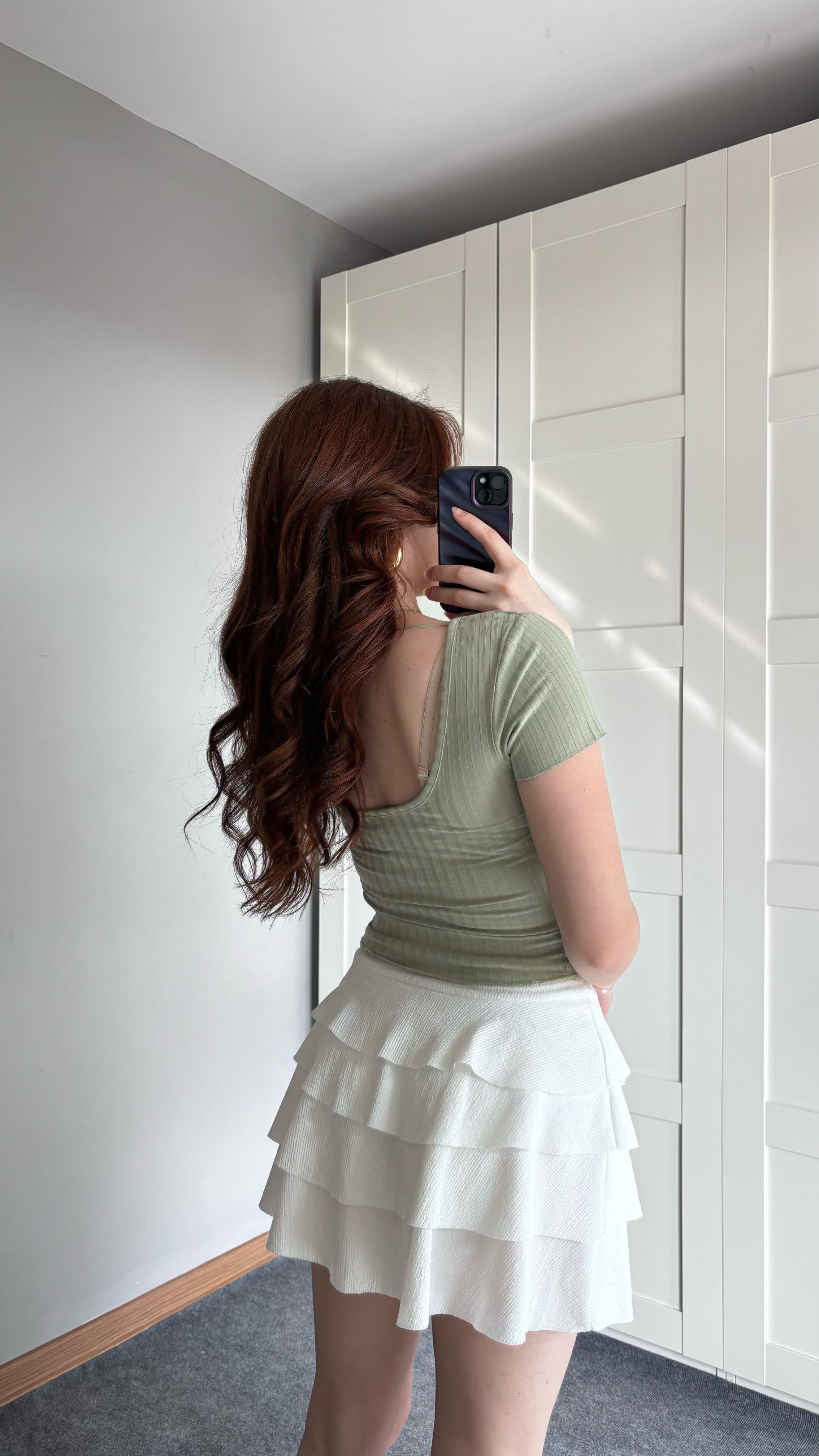 Mint Yeşili Fitilli Tişört