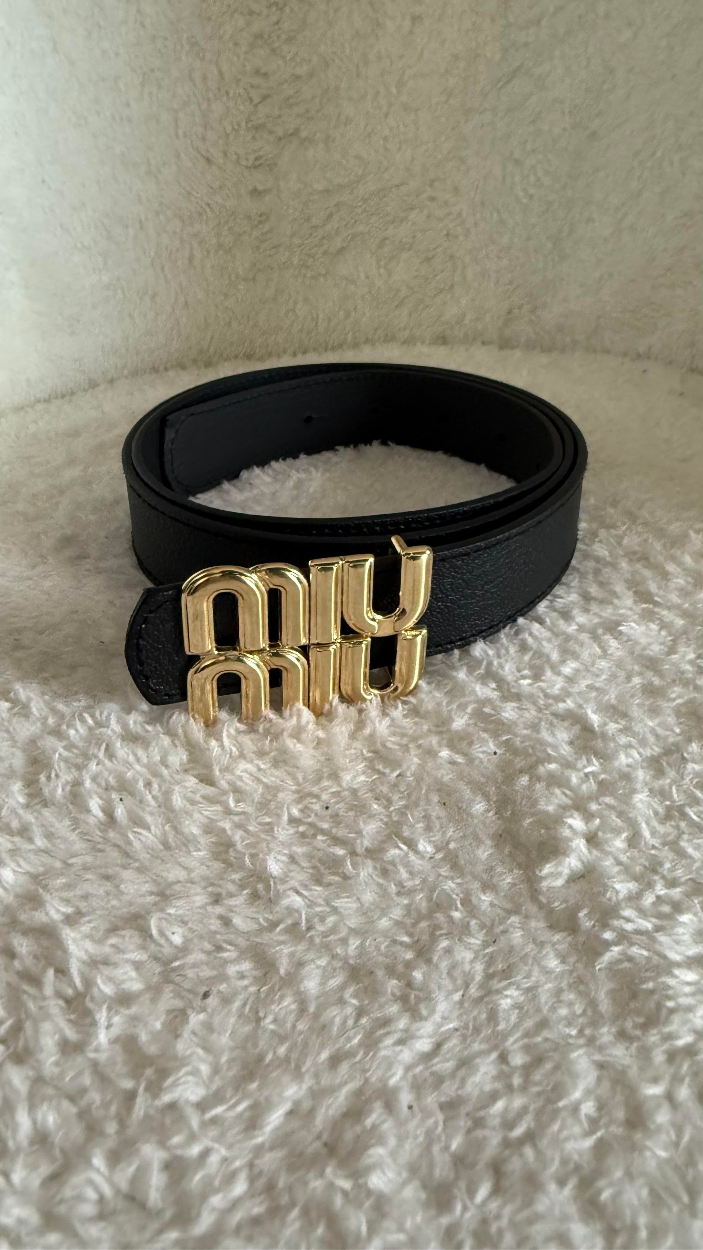 Miu Deri Kemer Siyah