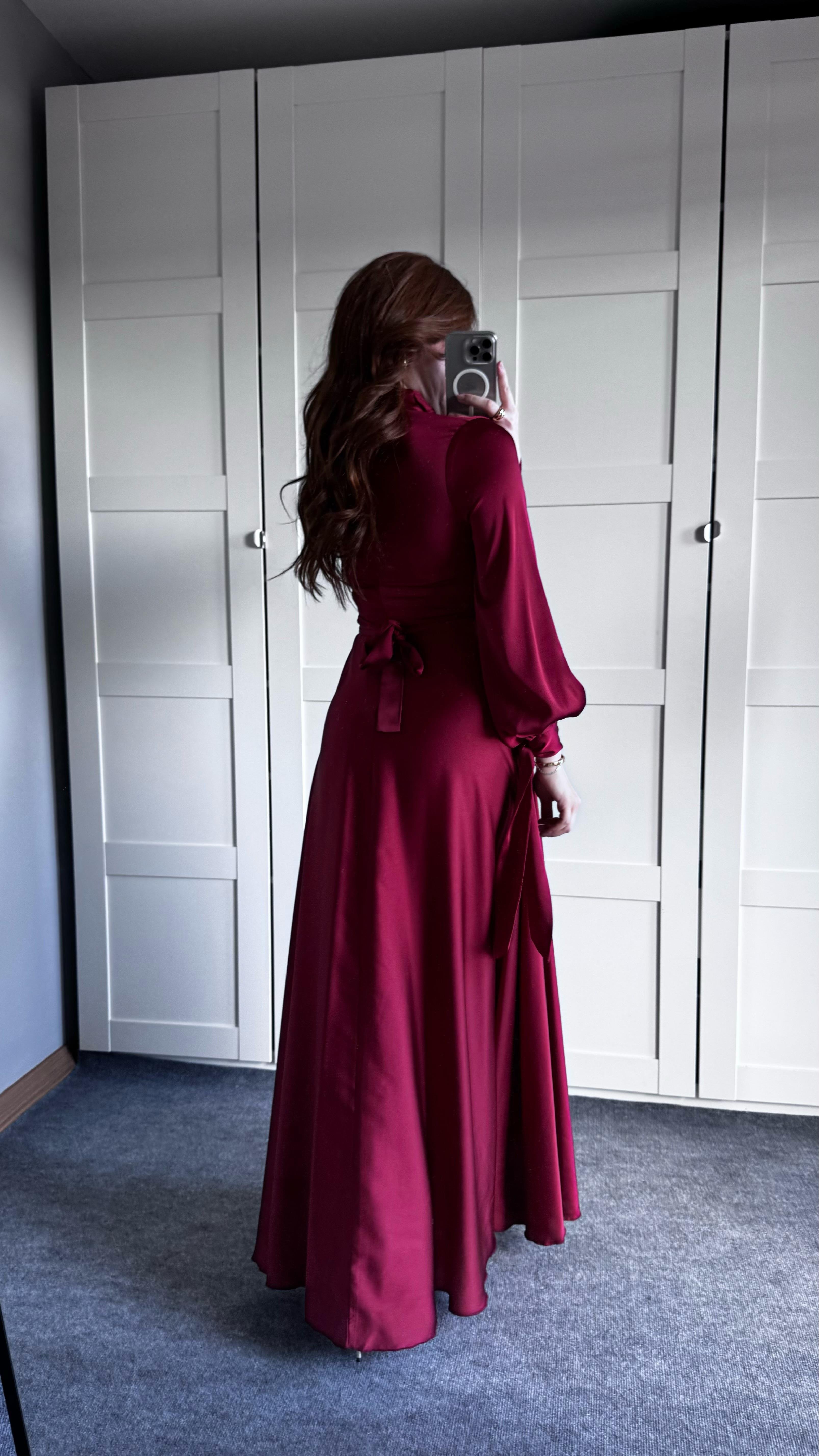 Morgana Degaje Abiye Bordo 