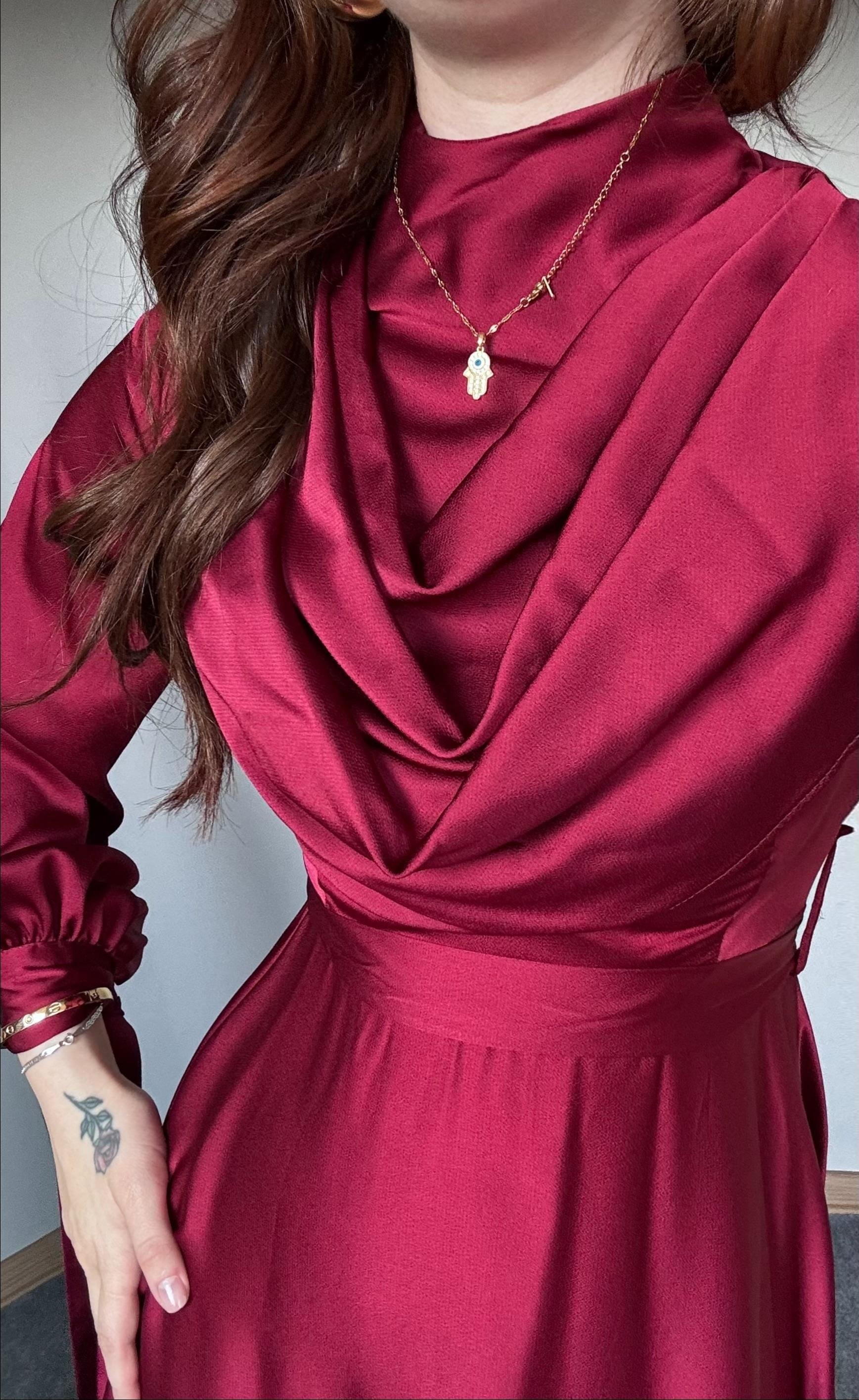 Morgana Degaje Abiye Bordo 