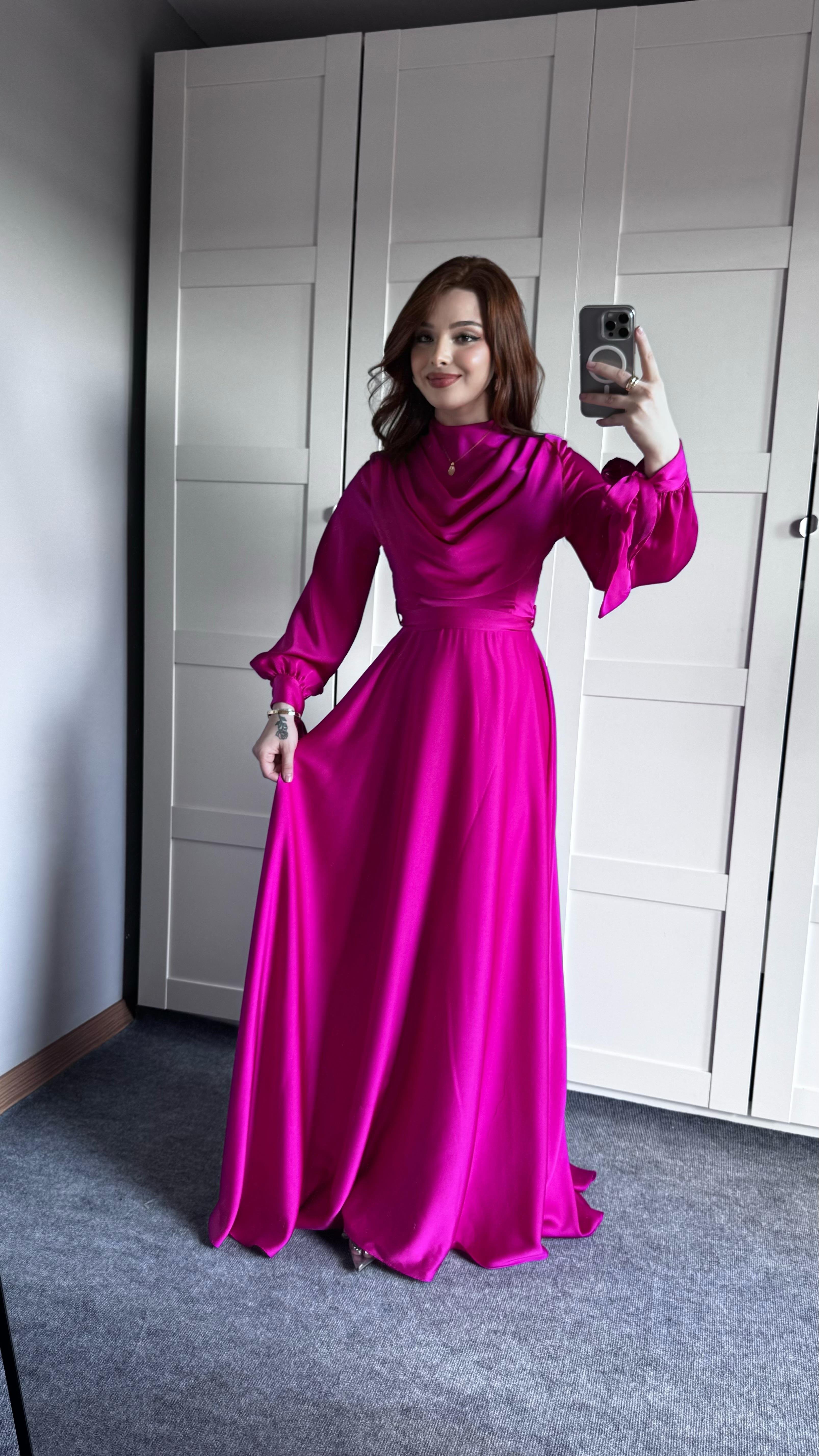 Morgana Degaje Abiye Fuşya