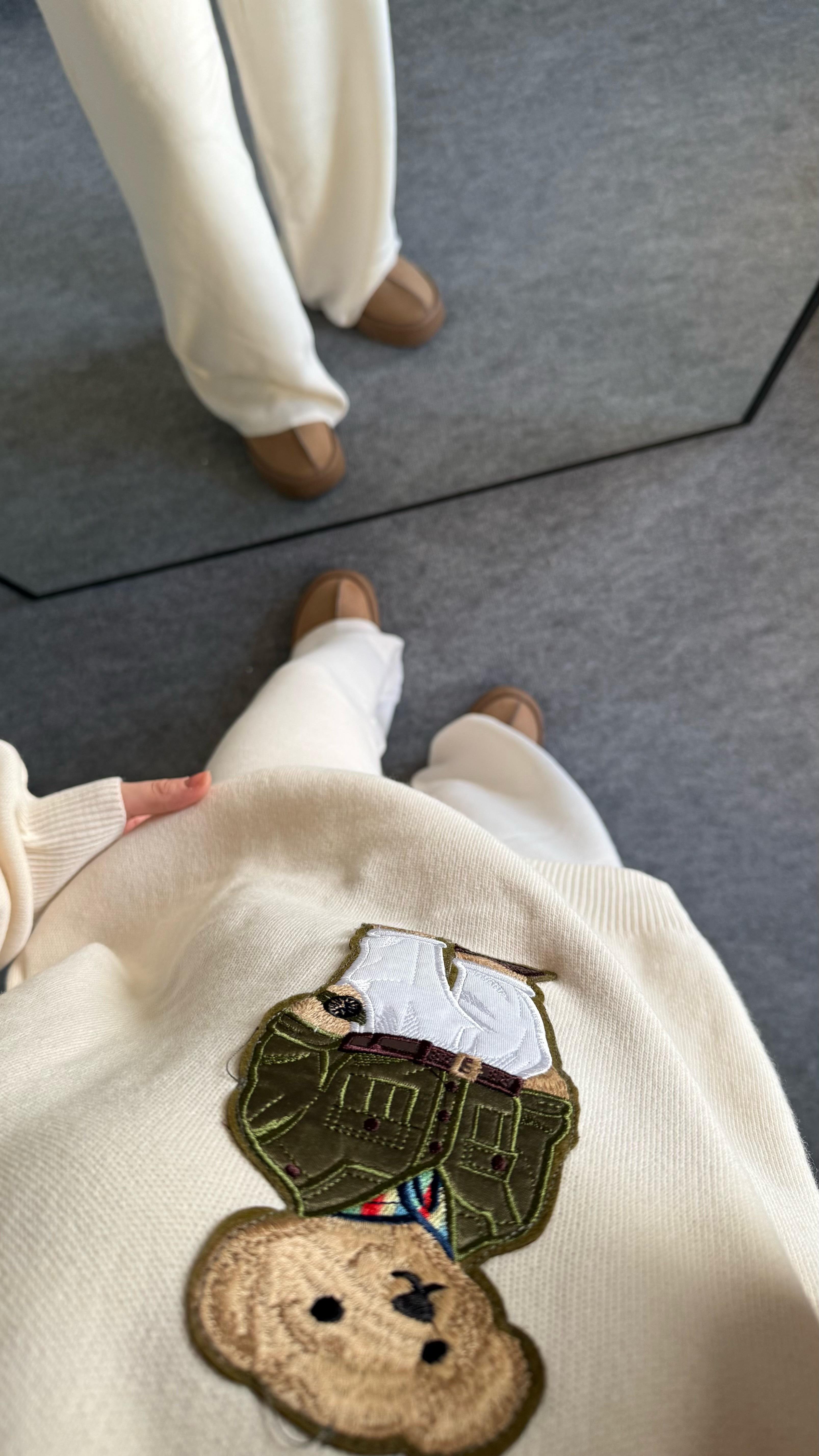 Mr. Bears Ayıcıklı Ekru Triko Takım 