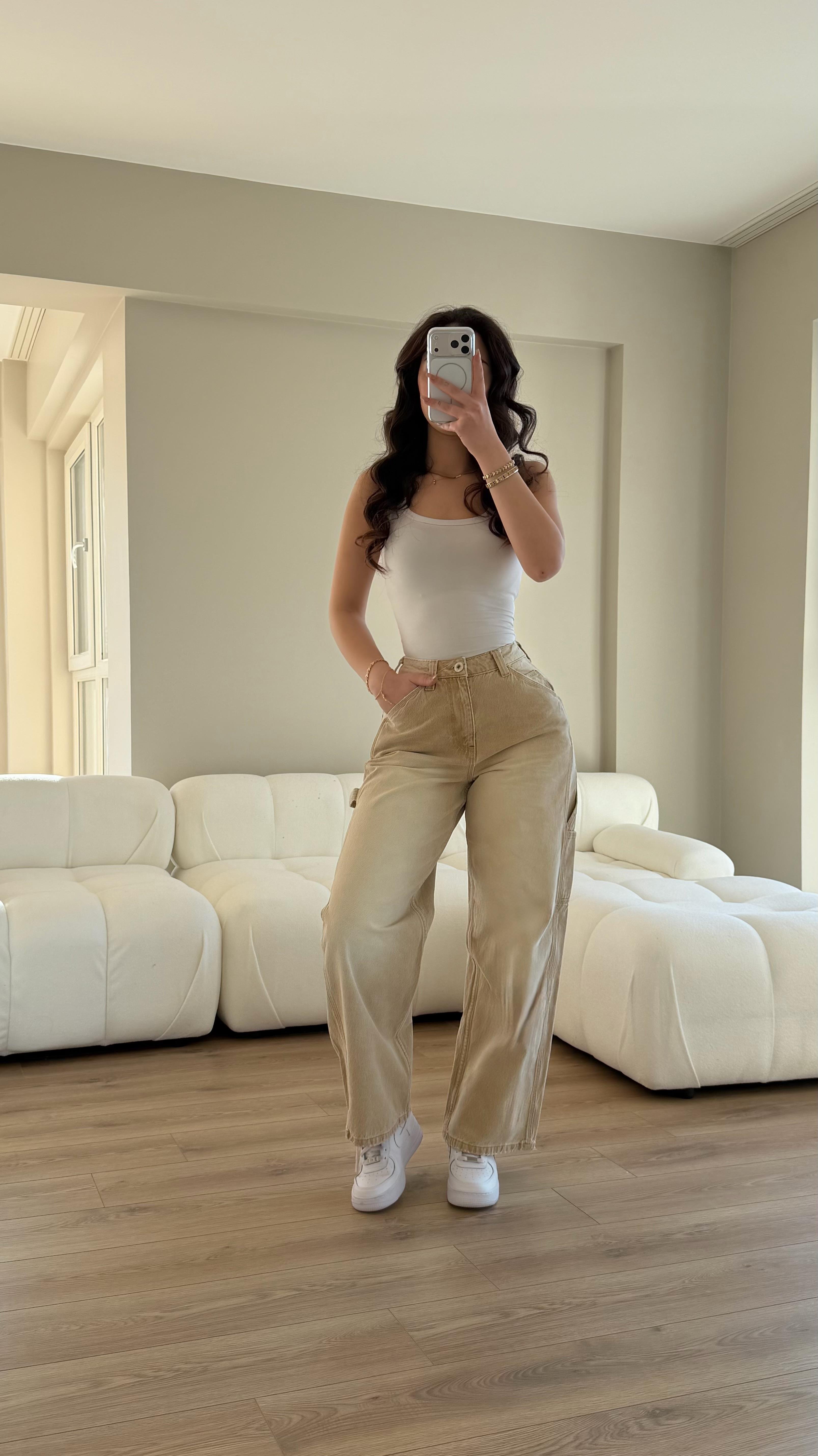 Nesty Carpenter Jean Açık Kahve 