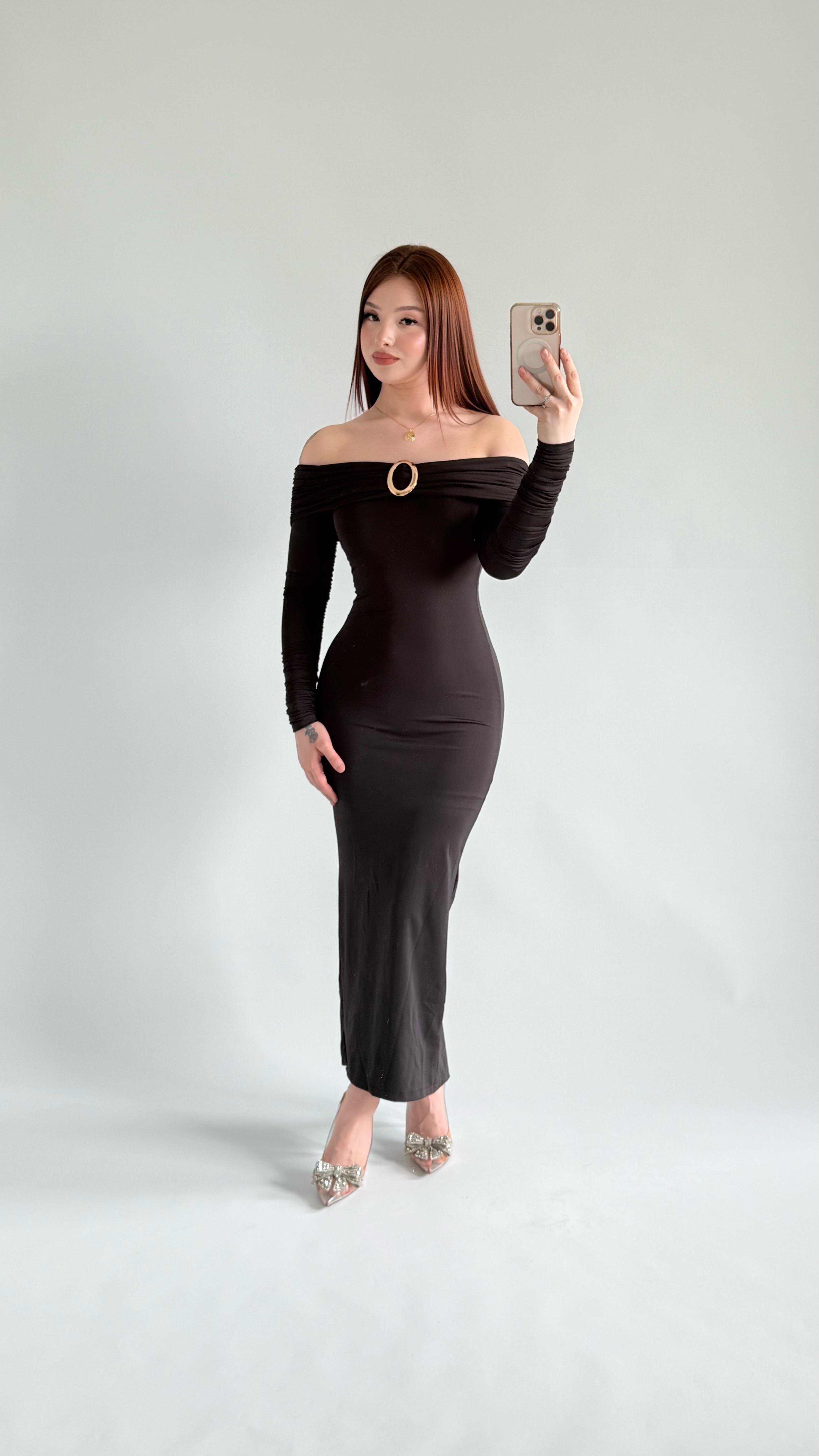 Olimpus Maxi Elbise Siyah
