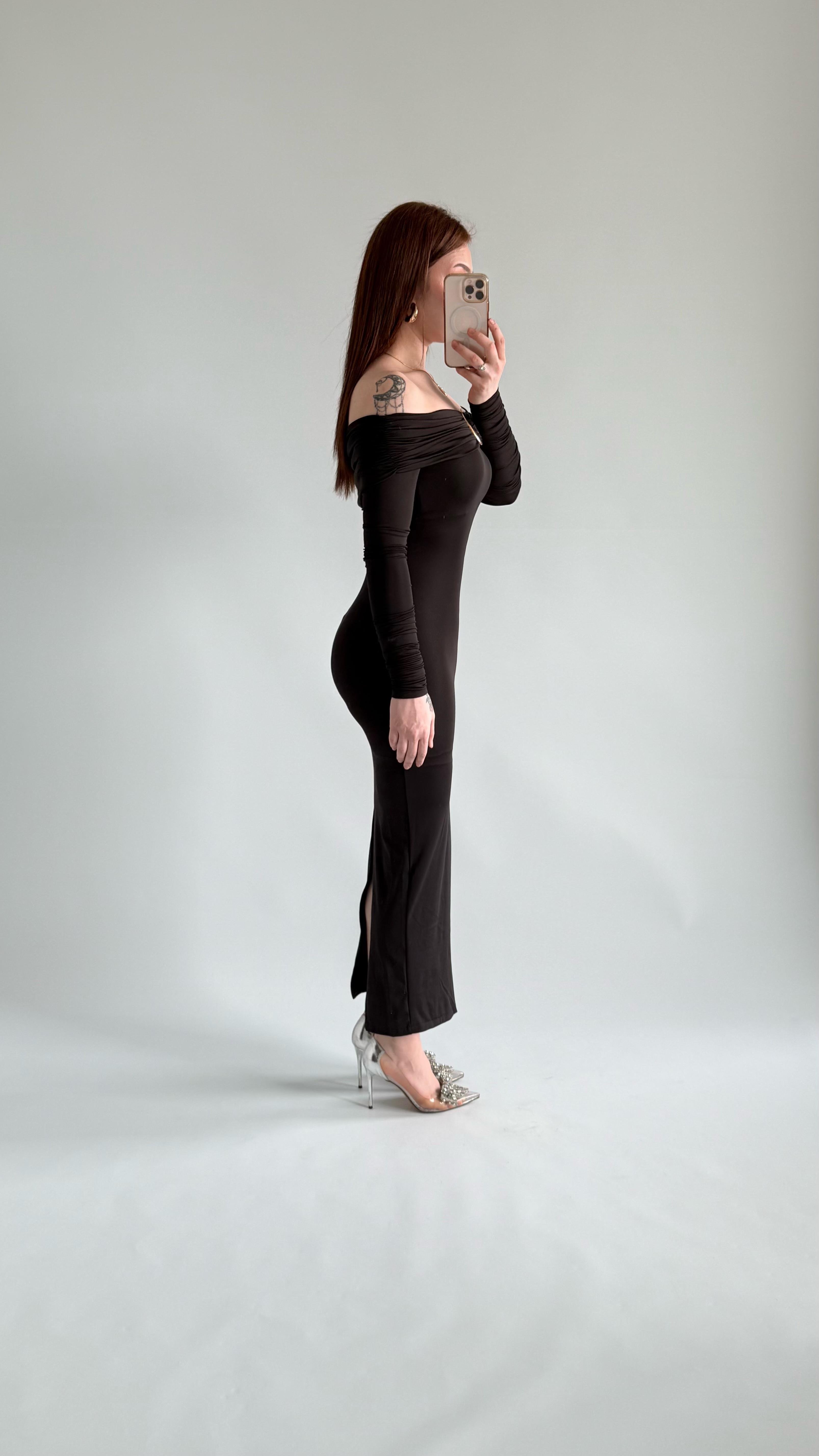 Olimpus Maxi Elbise Siyah