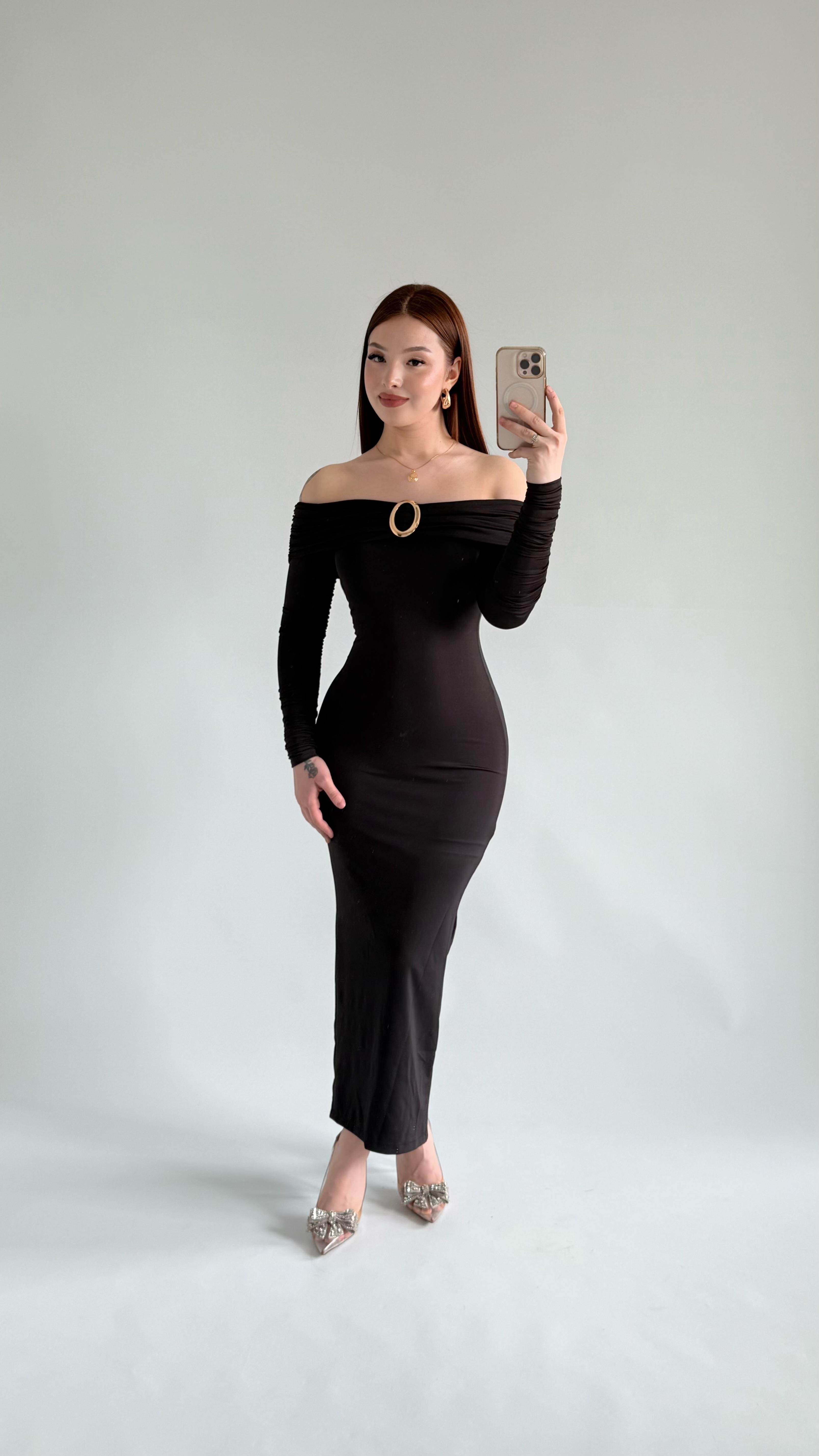 Olimpus Maxi Elbise Siyah