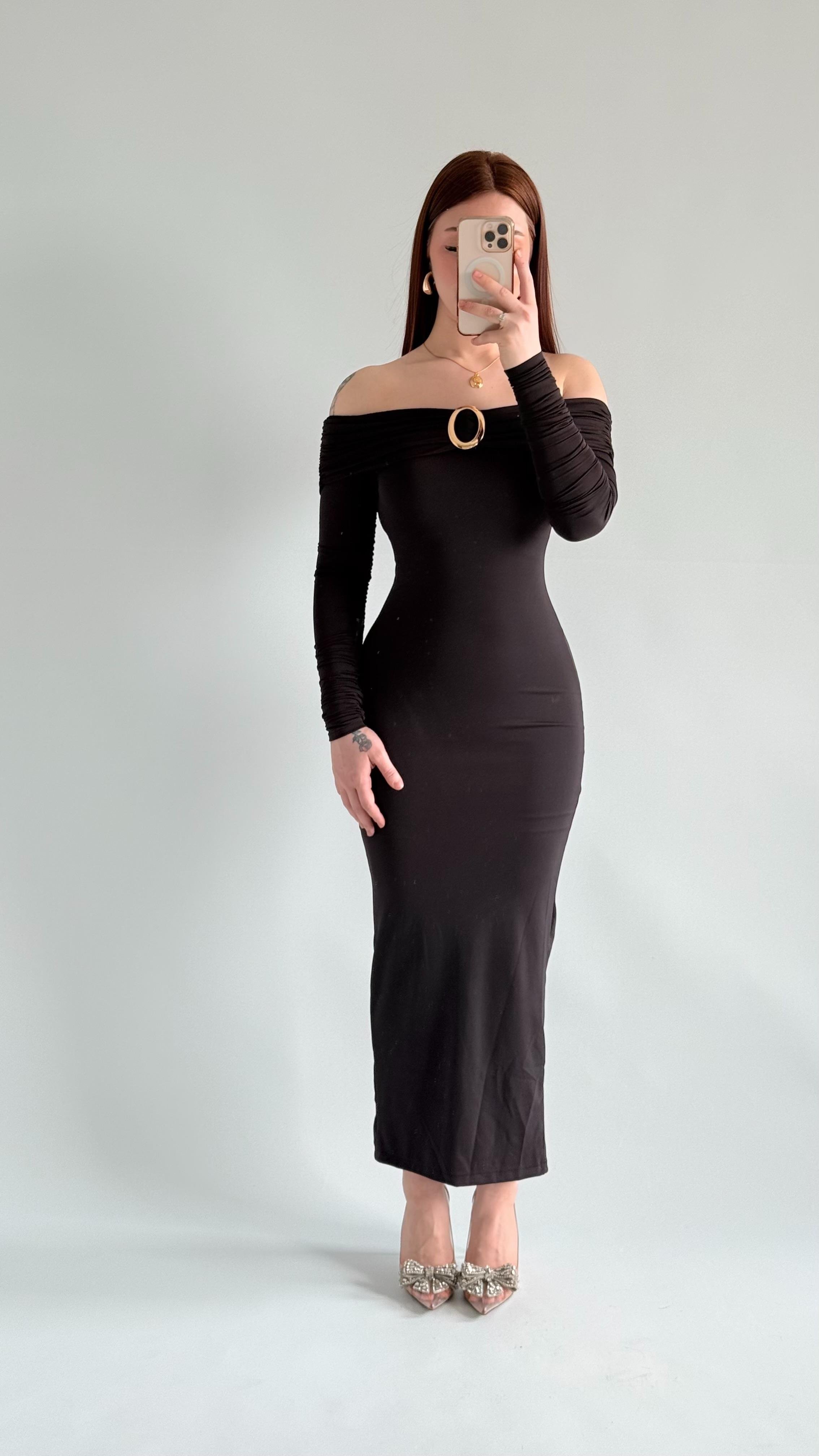 Olimpus Maxi Elbise Siyah