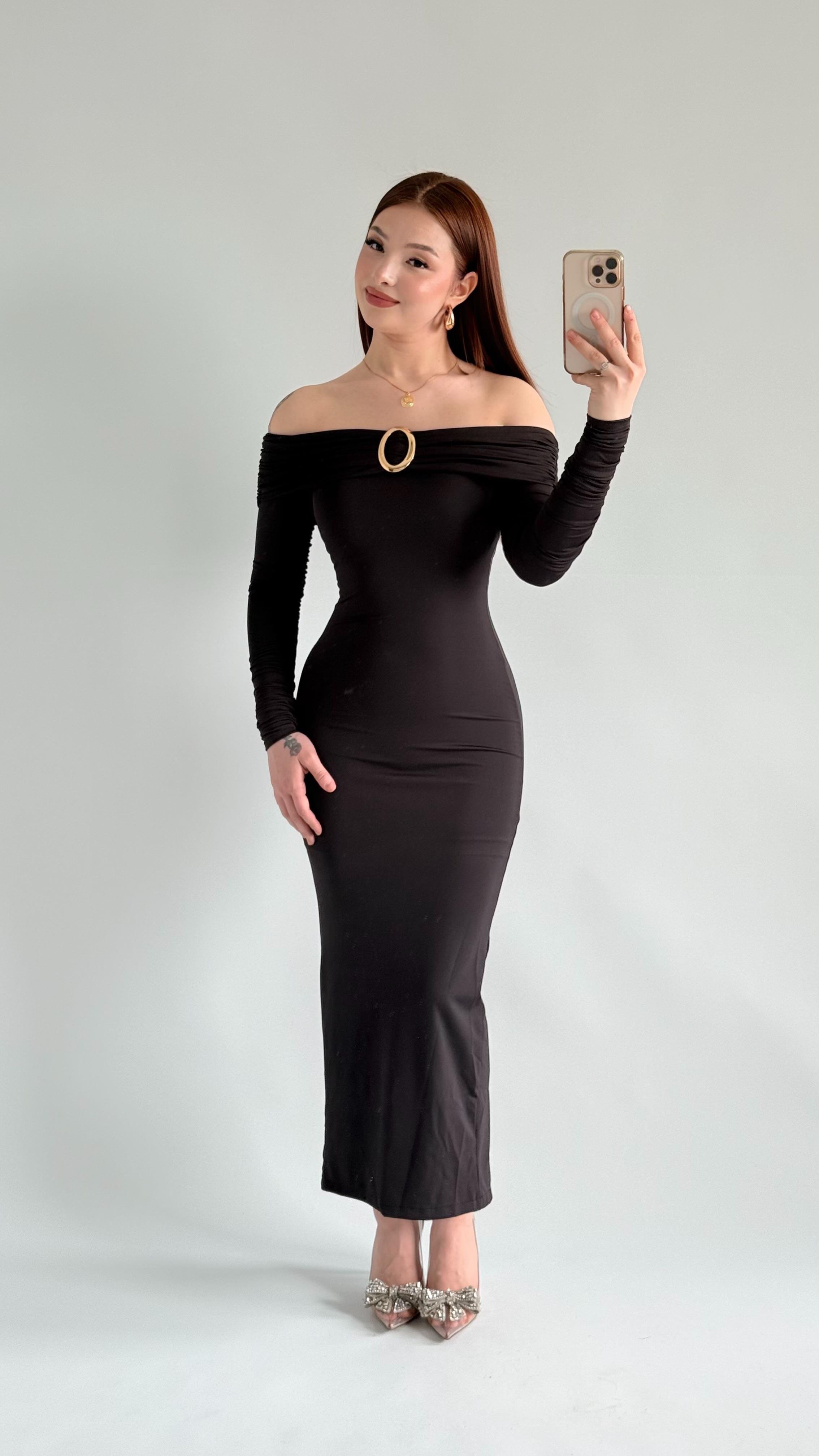 Olimpus Maxi Elbise Siyah