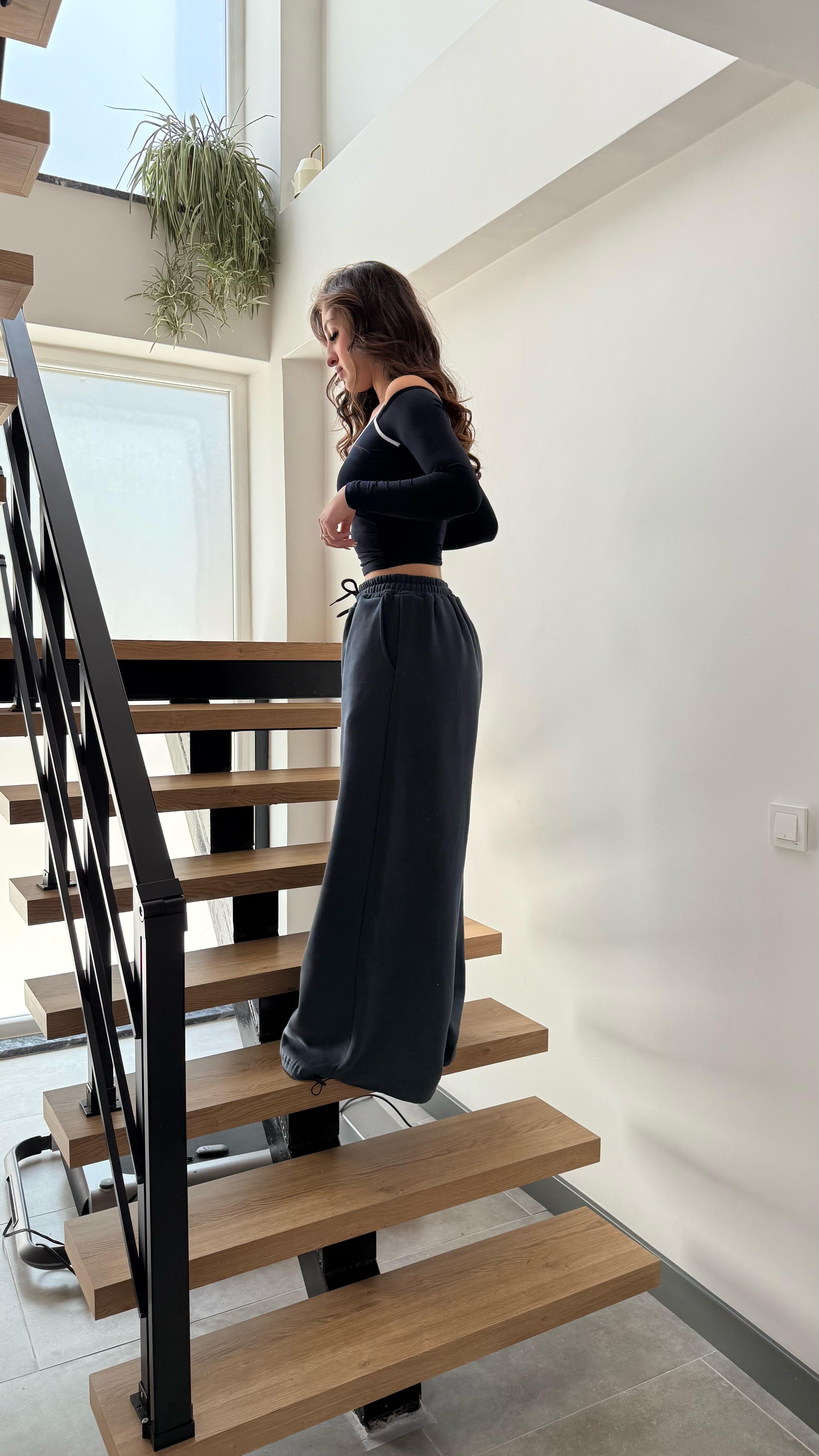 Oversize Baggy İçi Polarlı Eşofman İndigo