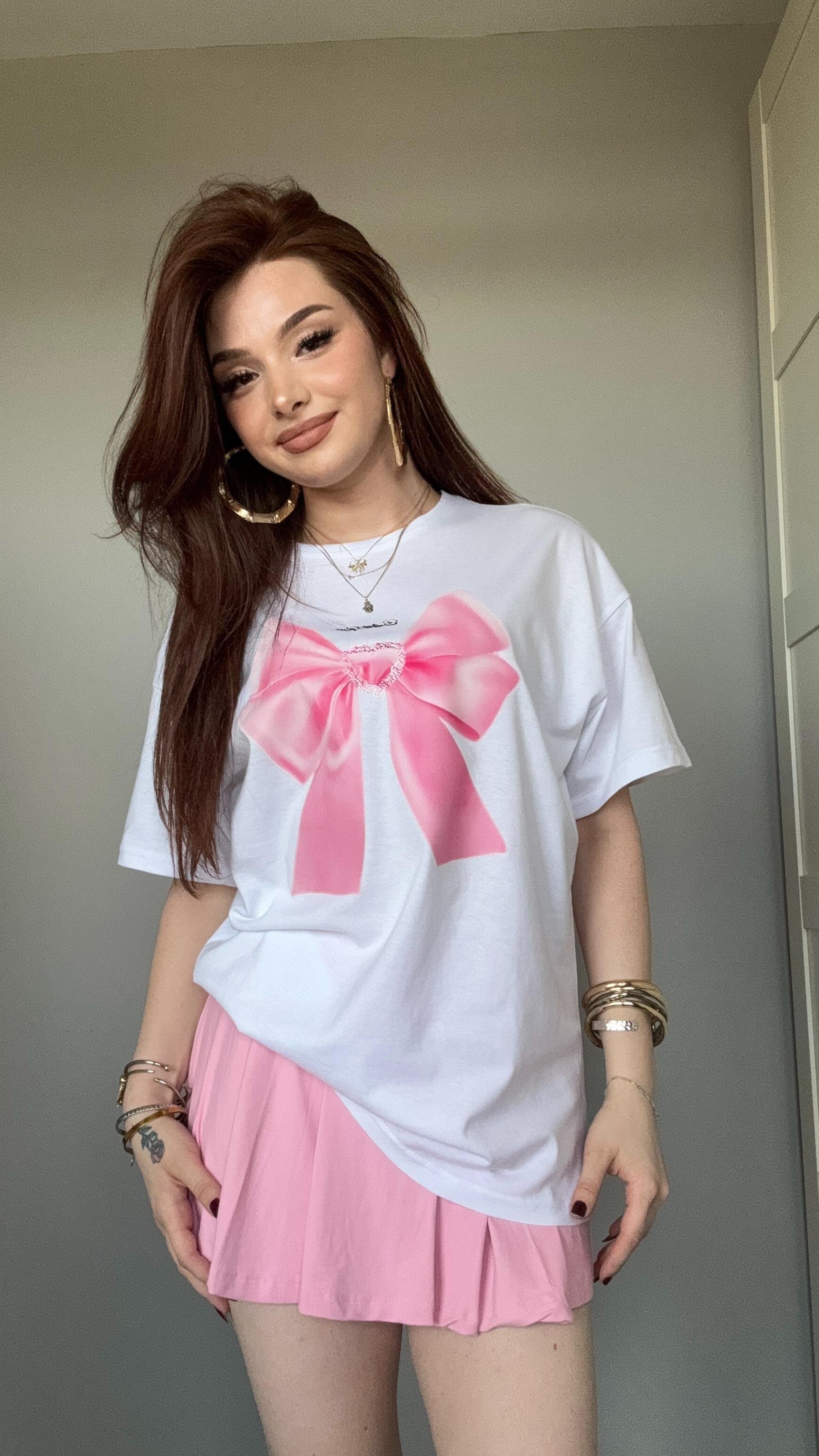 Oversize Beyaz Zeybik Tişört 