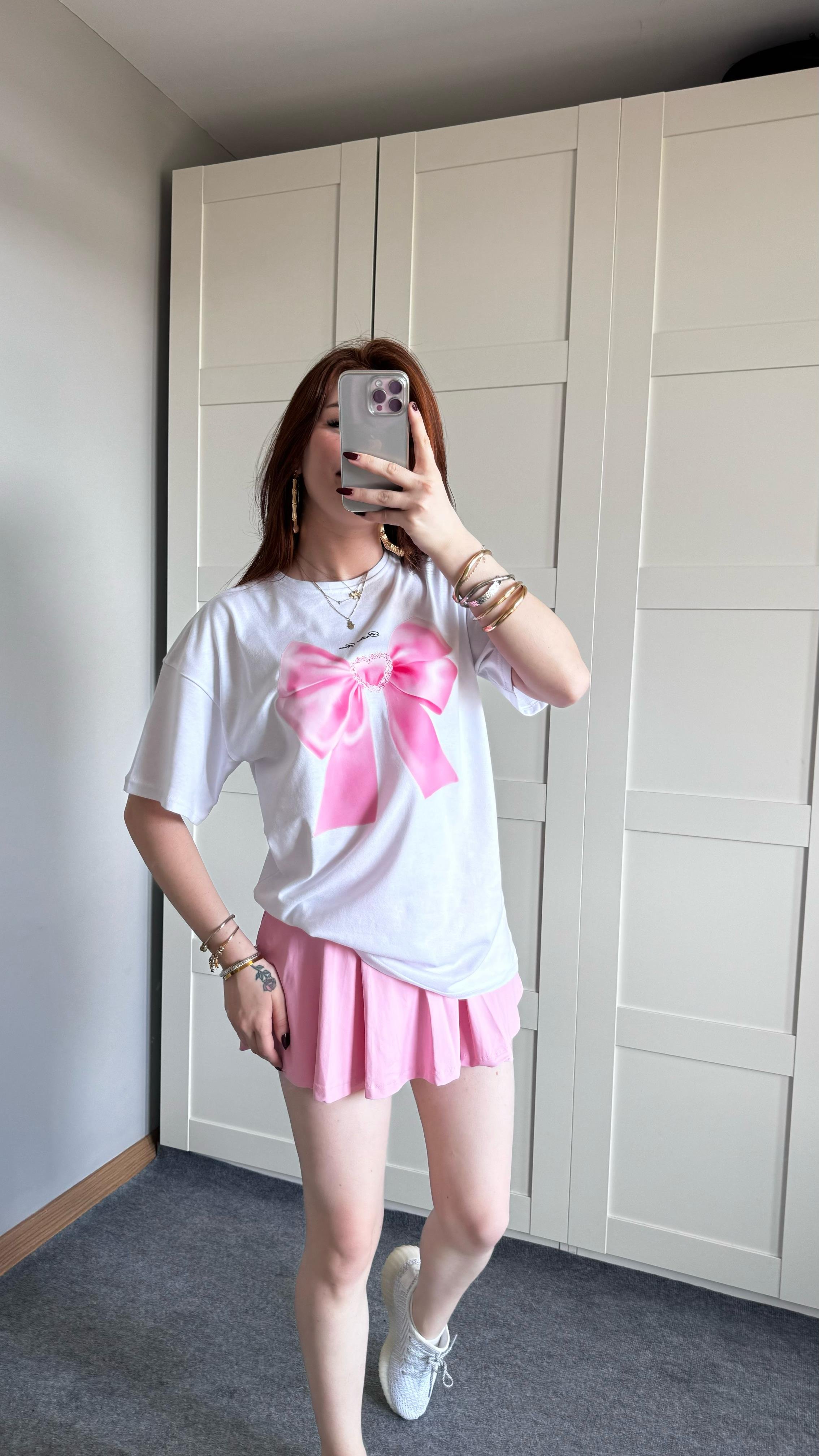 Oversize Beyaz Zeybik Tişört 